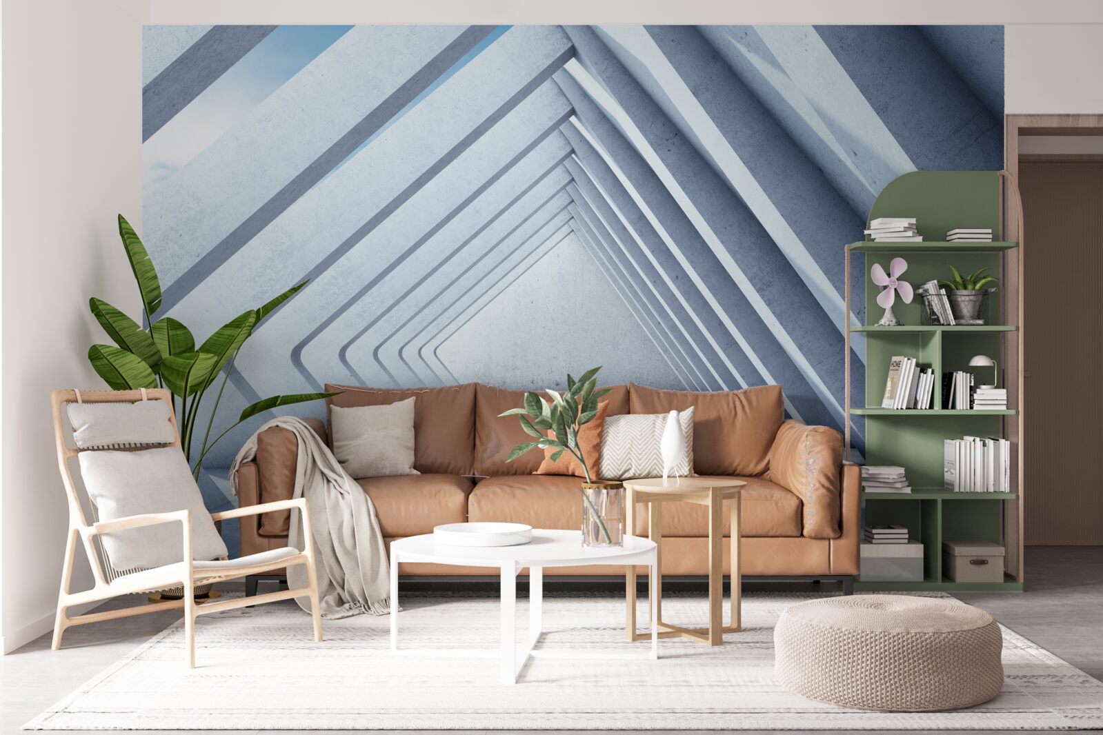 Fototapeta tunel trojuholníkových oblúkov, tiahnucich sa donekonečna