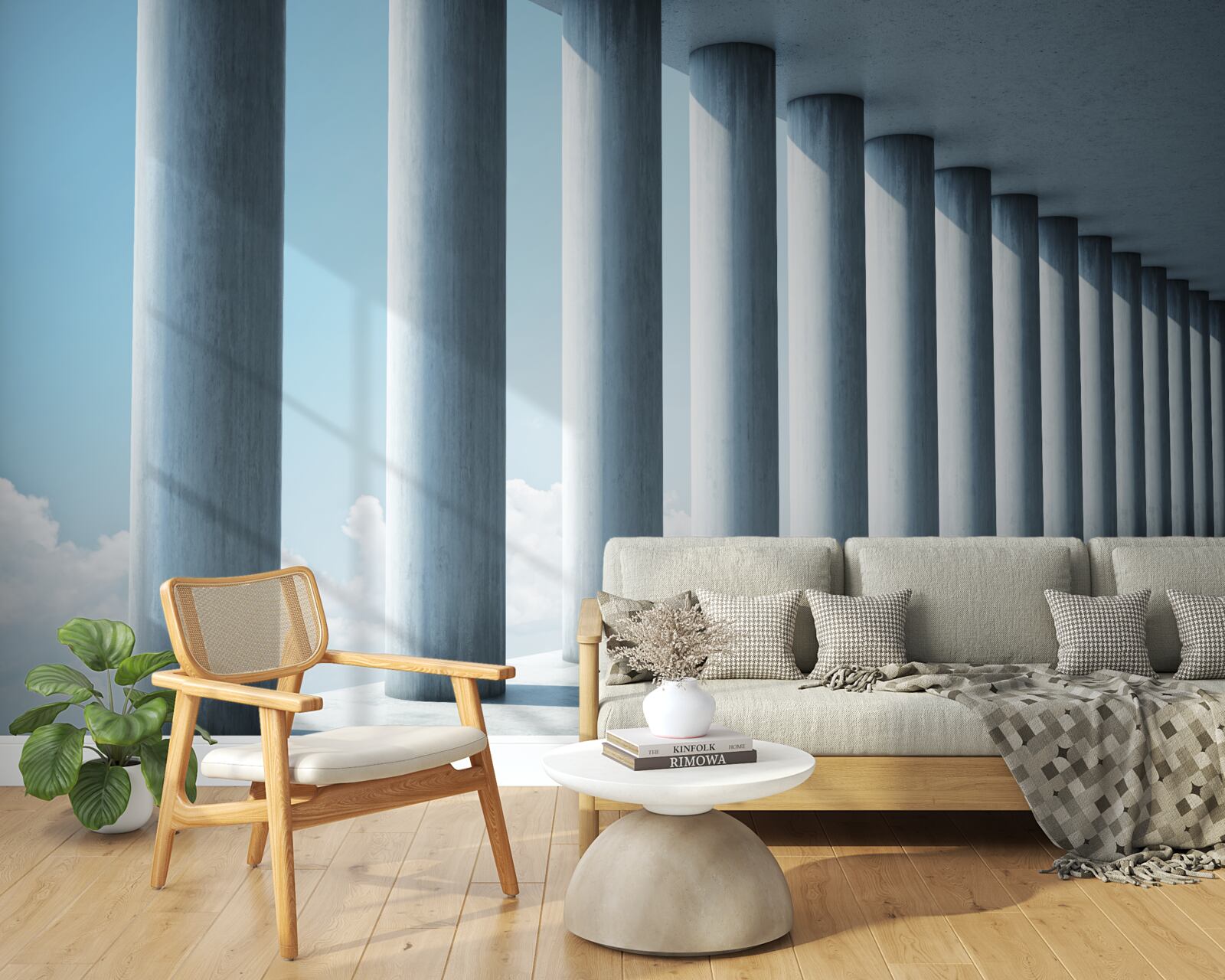 Fototapeta kolonáda tiahnuca sa nekonečne proti oblohe