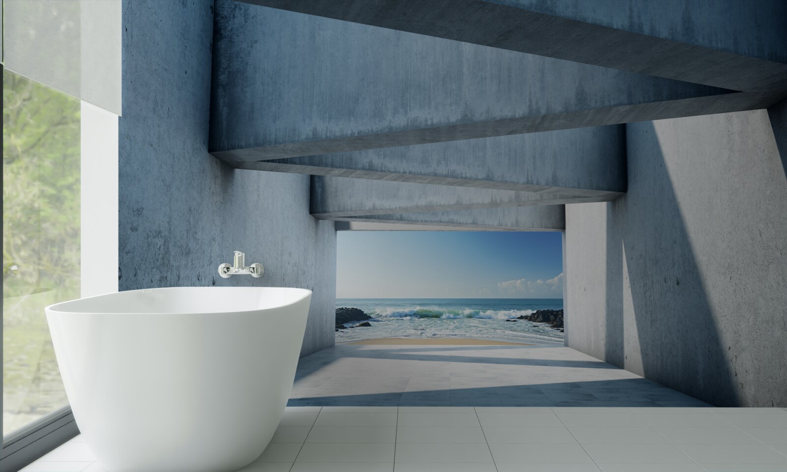 Fototapeta stropný tunel tvorený betónovými stĺpmi