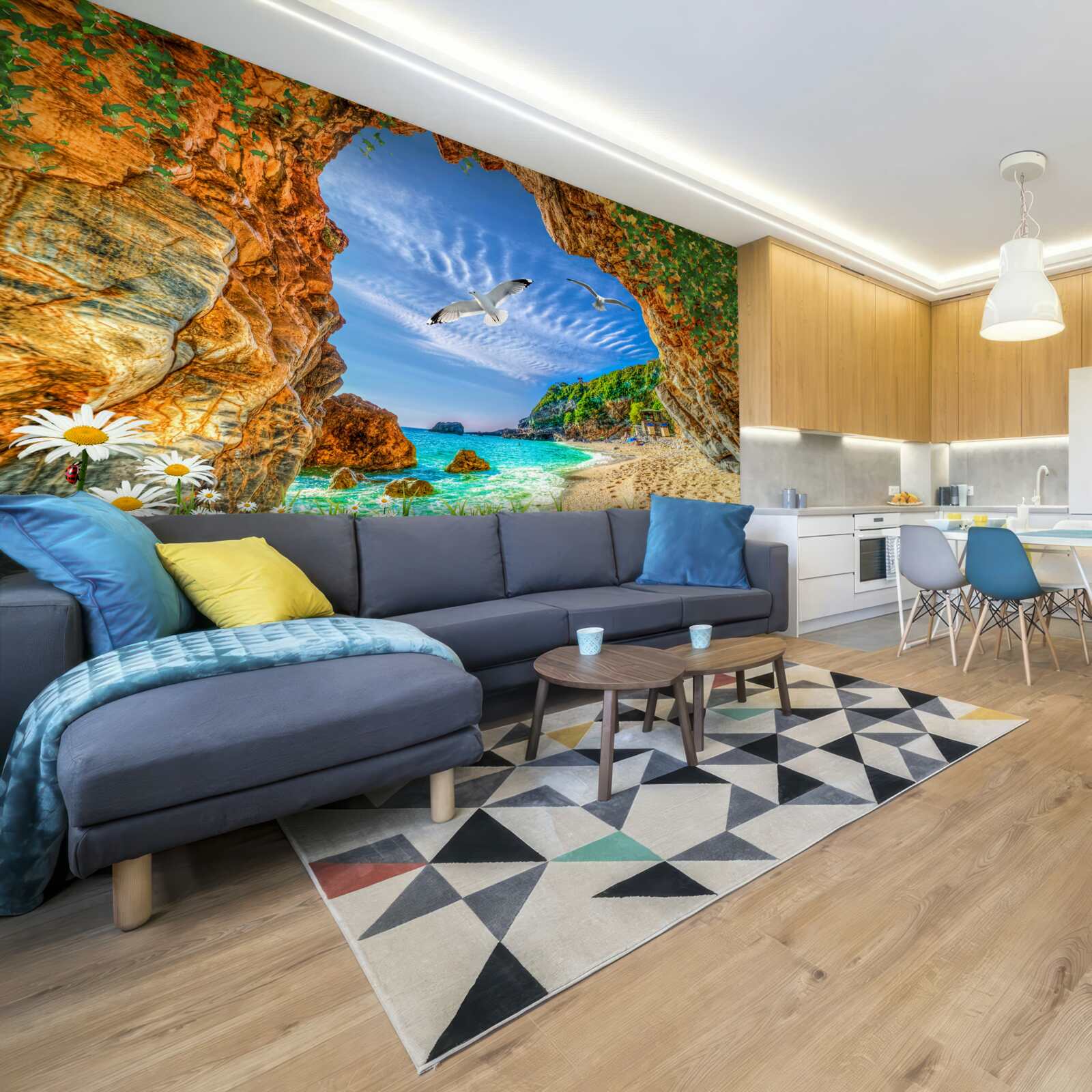 Fototapeta pohľad na oceán a let kaviek