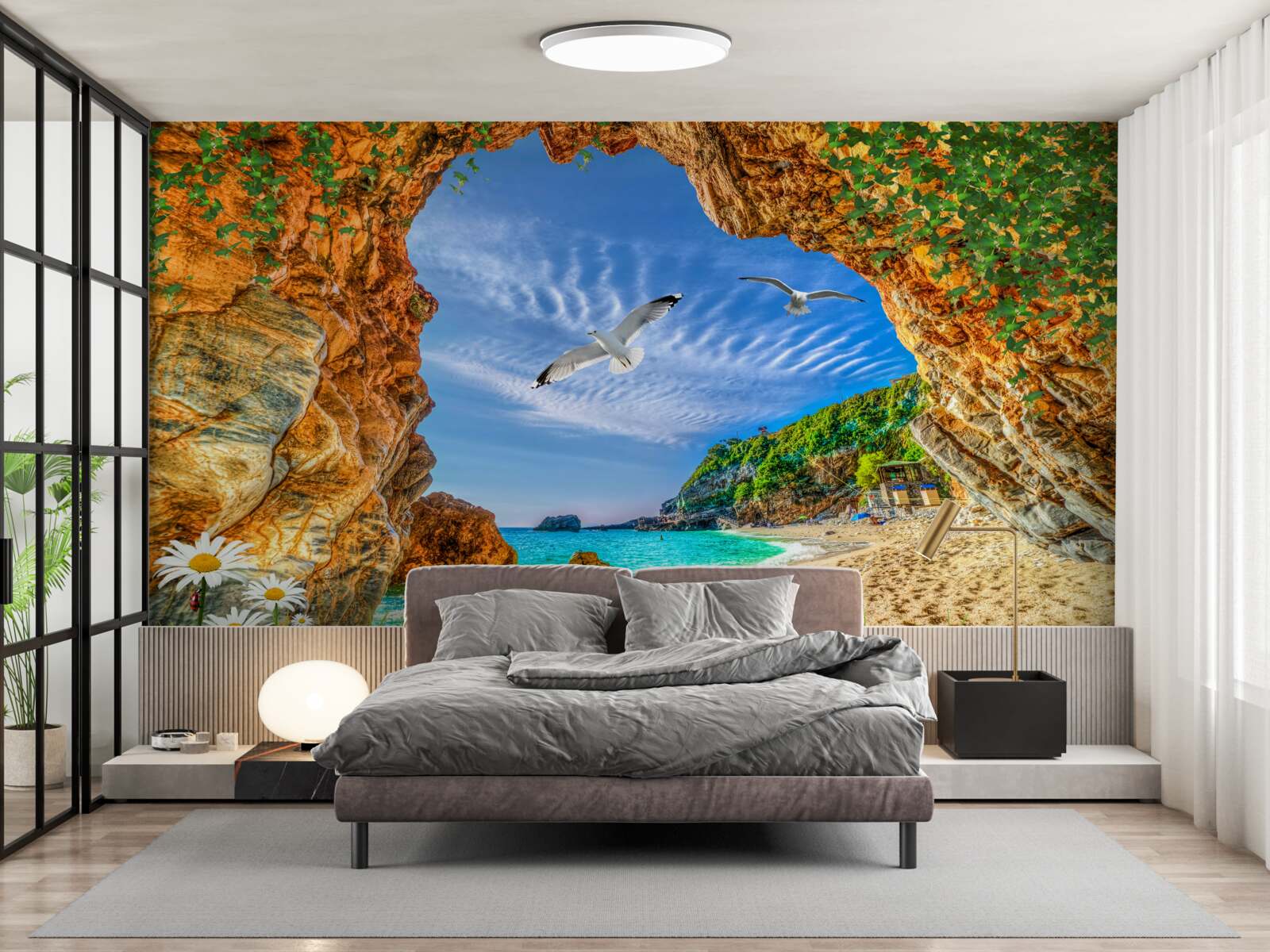 Fototapeta pohľad na oceán a let kaviek