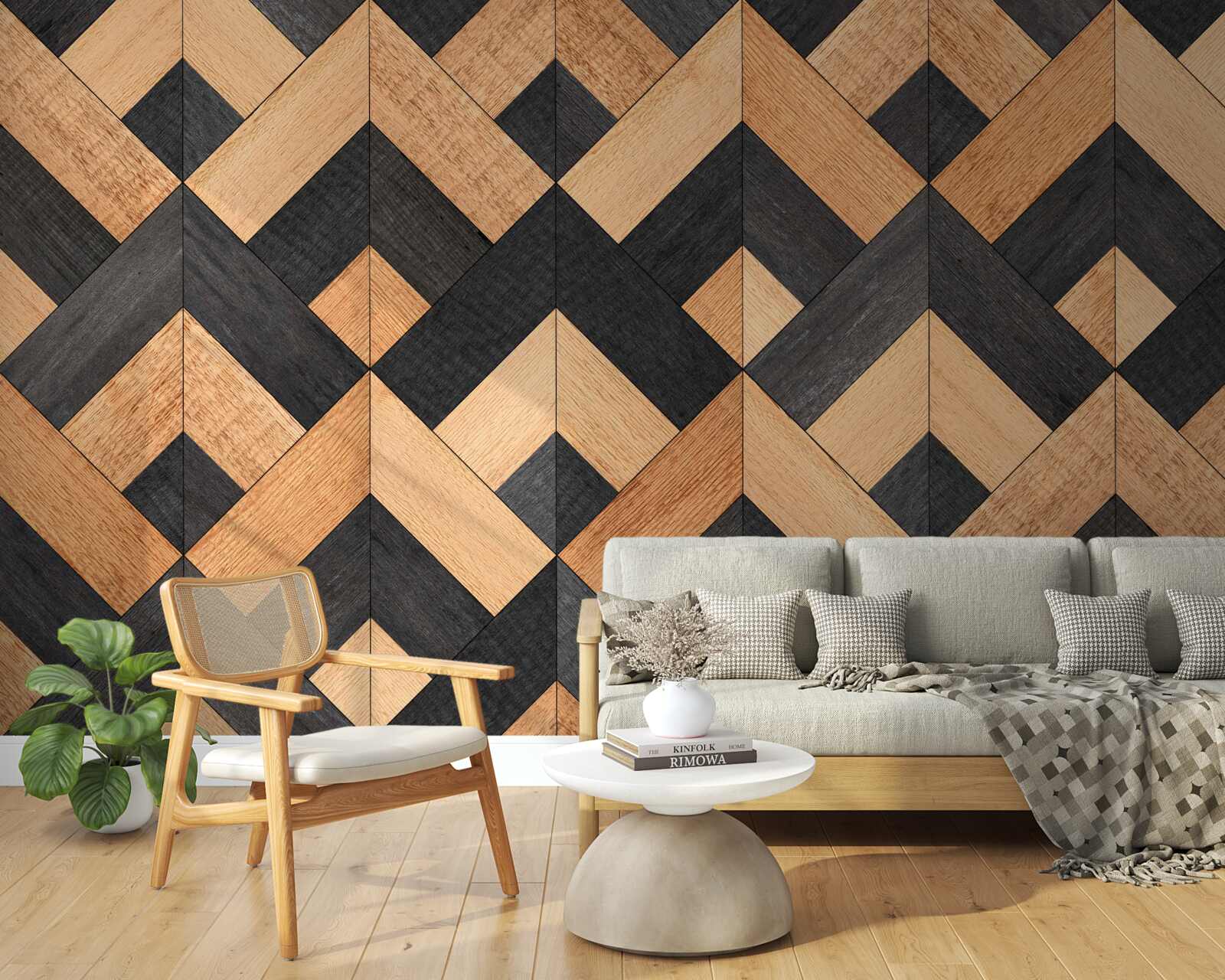 Fototapeta prelínanie tmavého a svetlého dreva