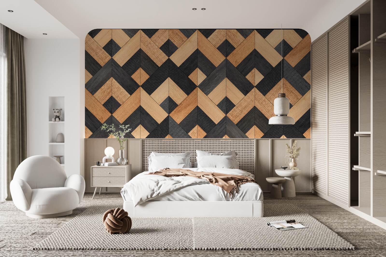 Fototapeta prelínanie tmavého a svetlého dreva