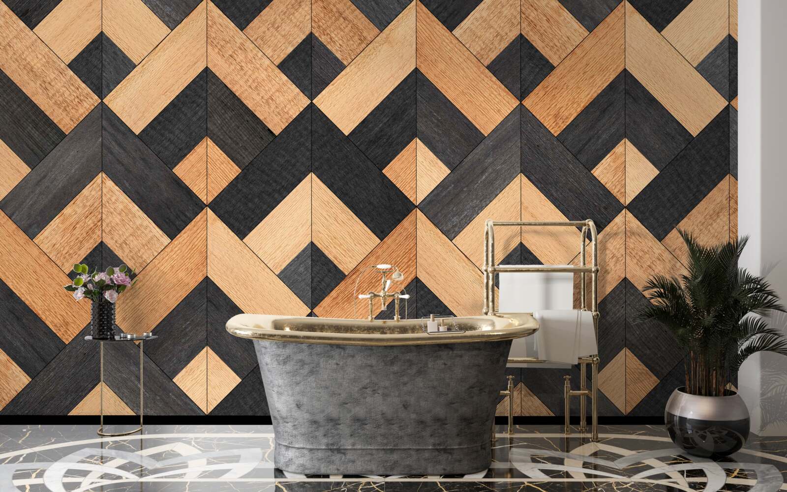 Fototapeta prelínanie tmavého a svetlého dreva