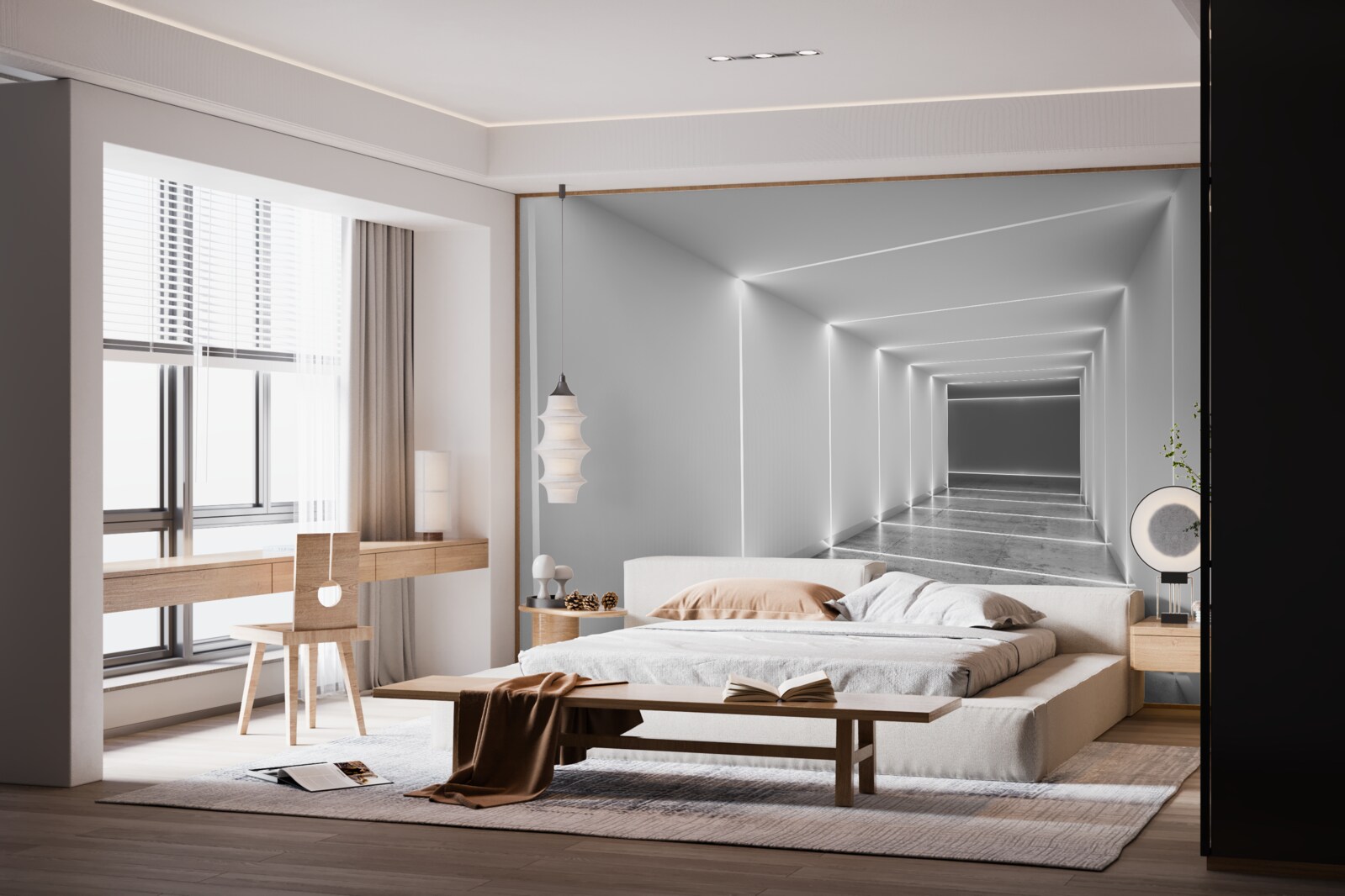 Fototapeta priechod osvetlený bielym svetlom