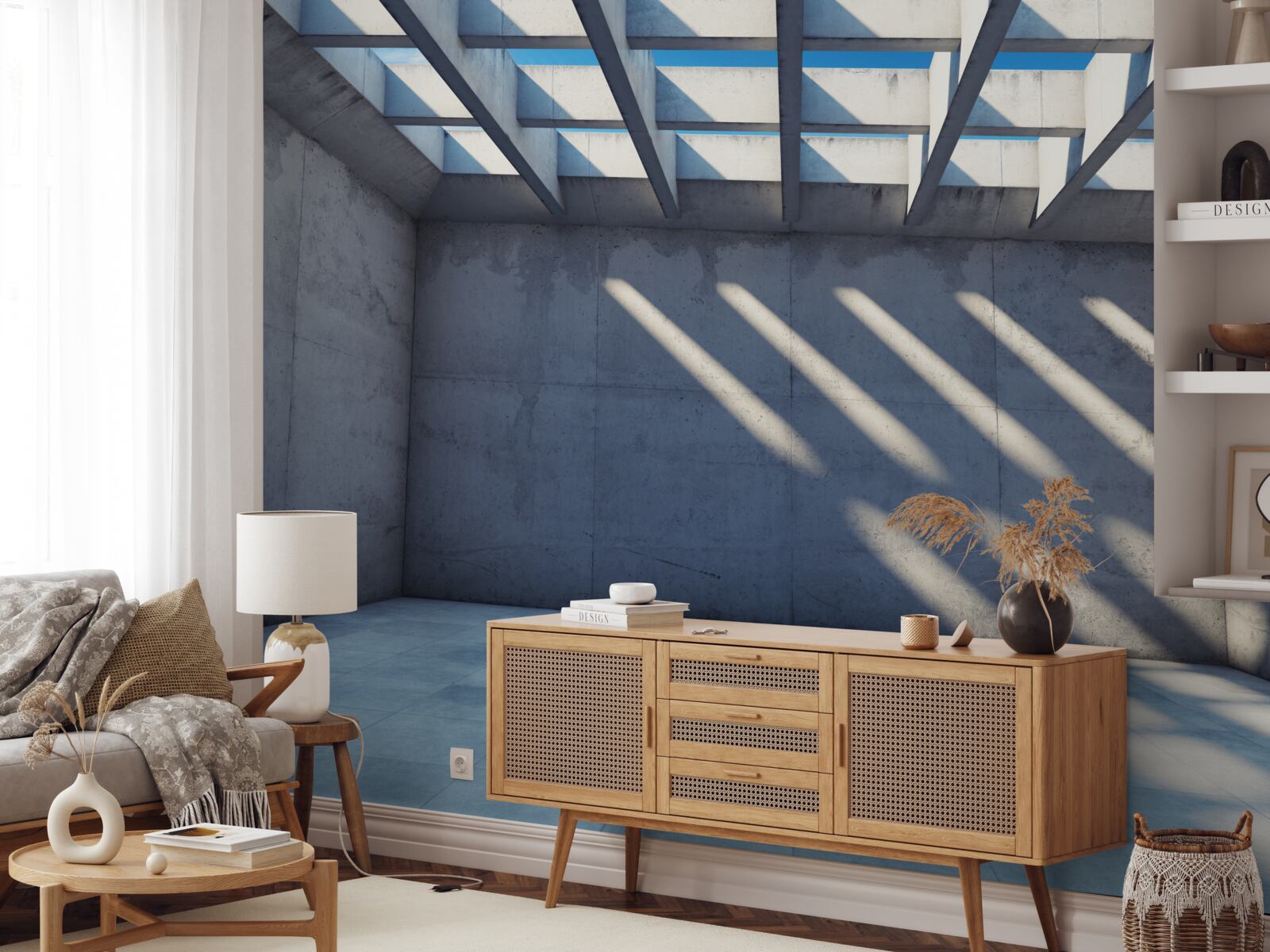 Fototapeta sieťovaný strop so štvorcovým vzorom a priehľadnosťou