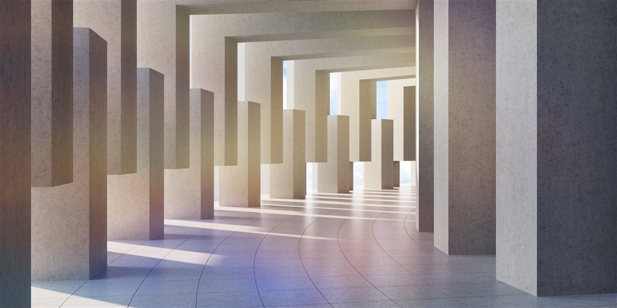 Fototapeta tunel s oblúkmi tiahnucimi sa do nekonečna