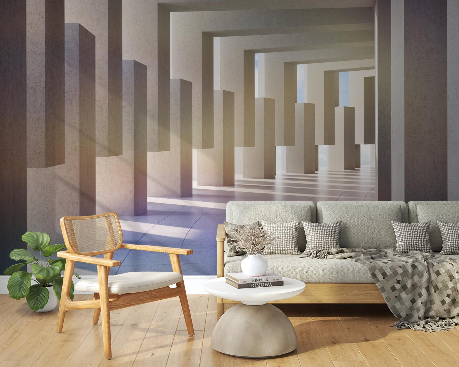 Fototapeta tunel s oblúkmi tiahnucimi sa do nekonečna