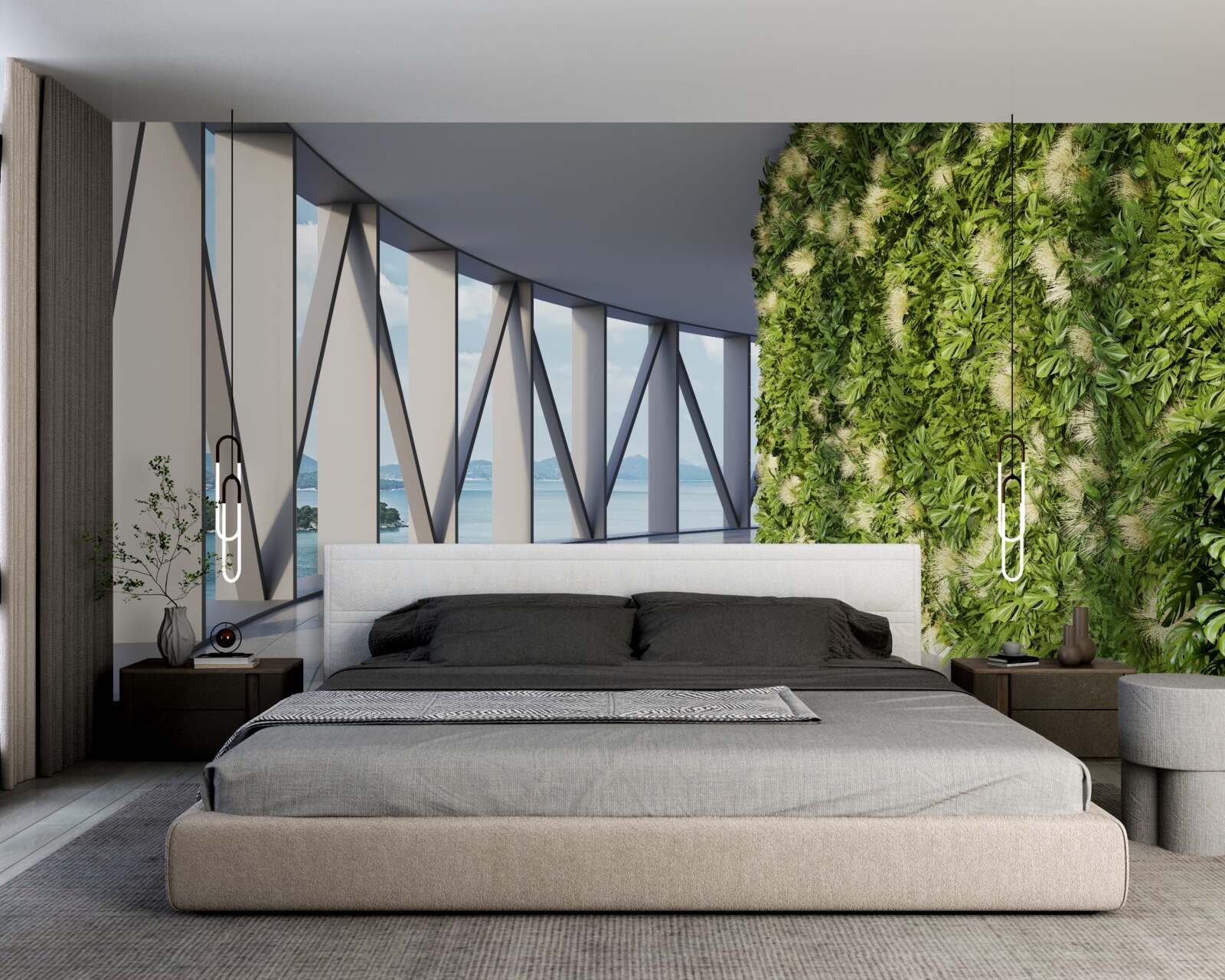 Fototapeta svetlozelená otočná chodba