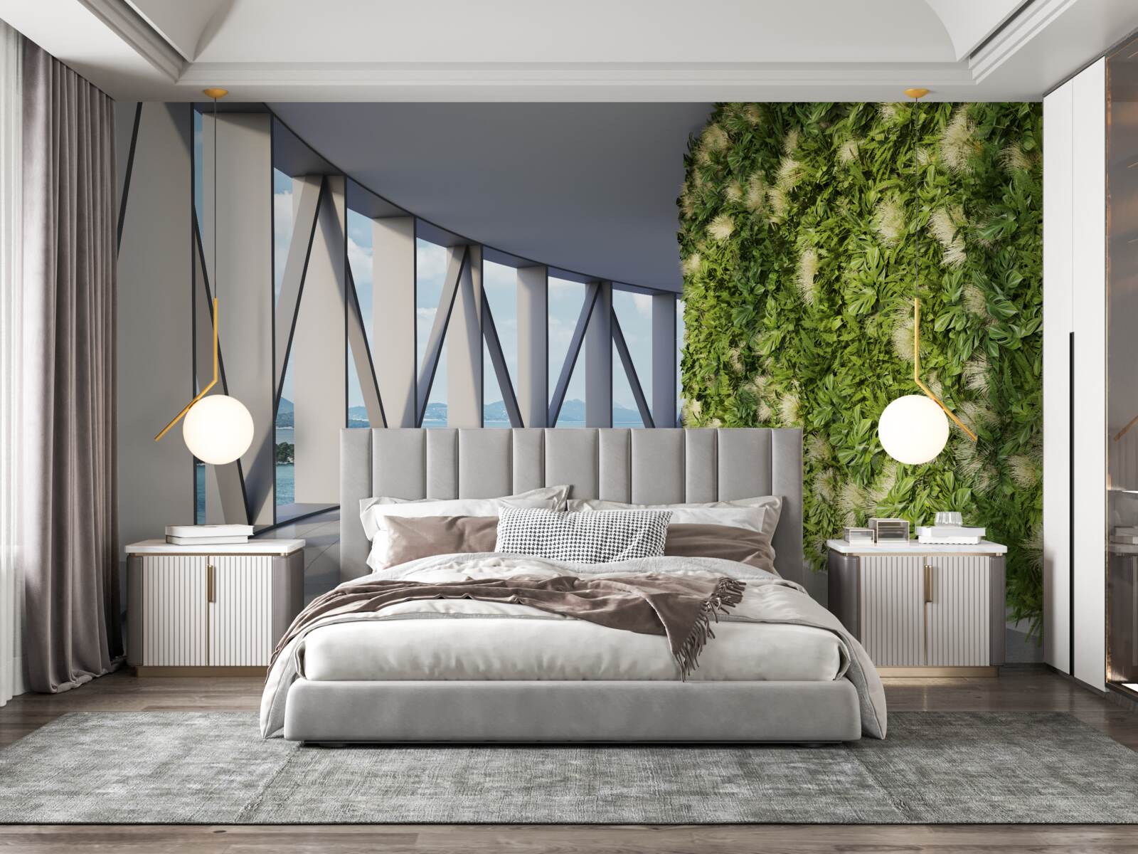 Fototapeta svetlozelená otočná chodba