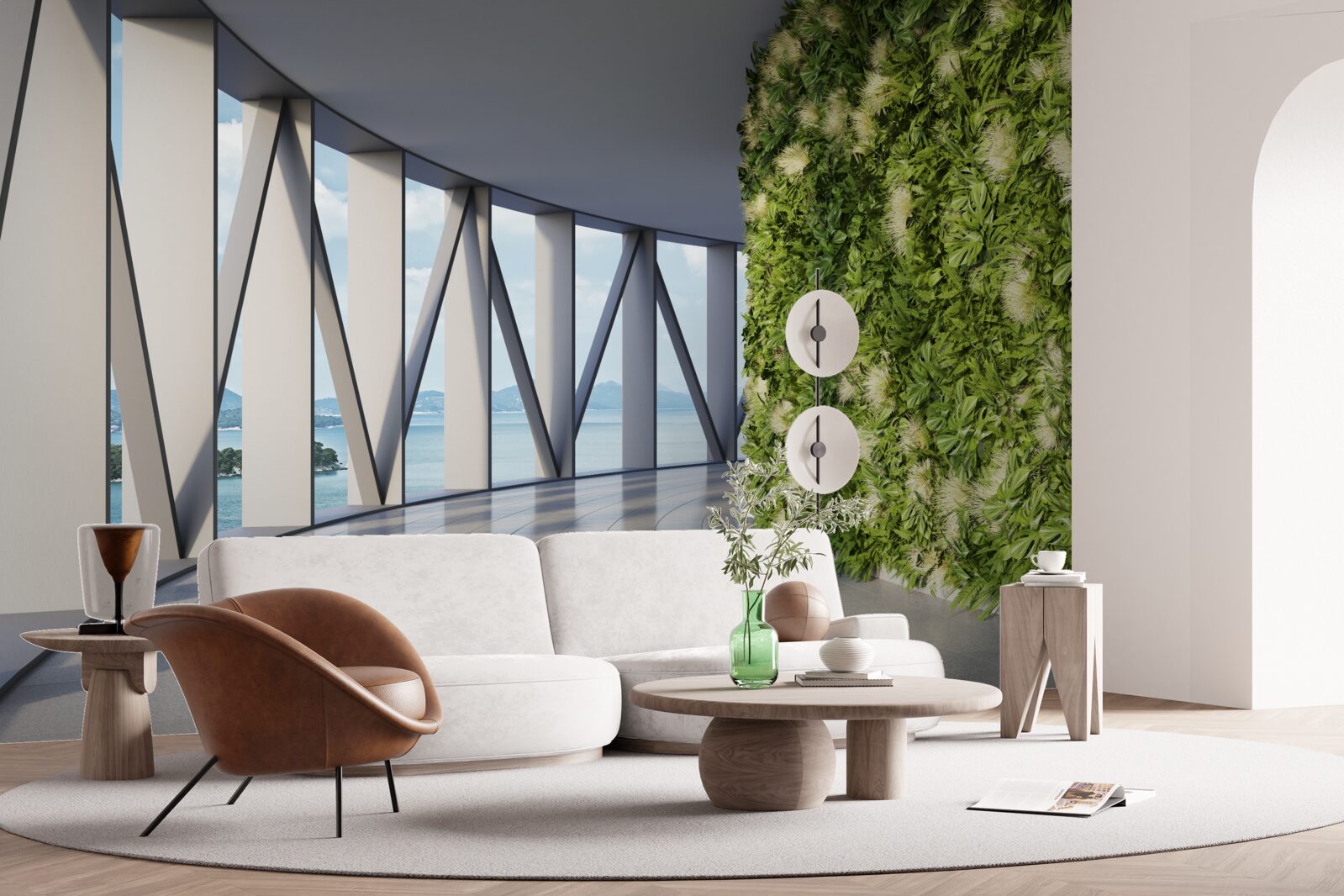 Fototapeta svetlozelená otočná chodba