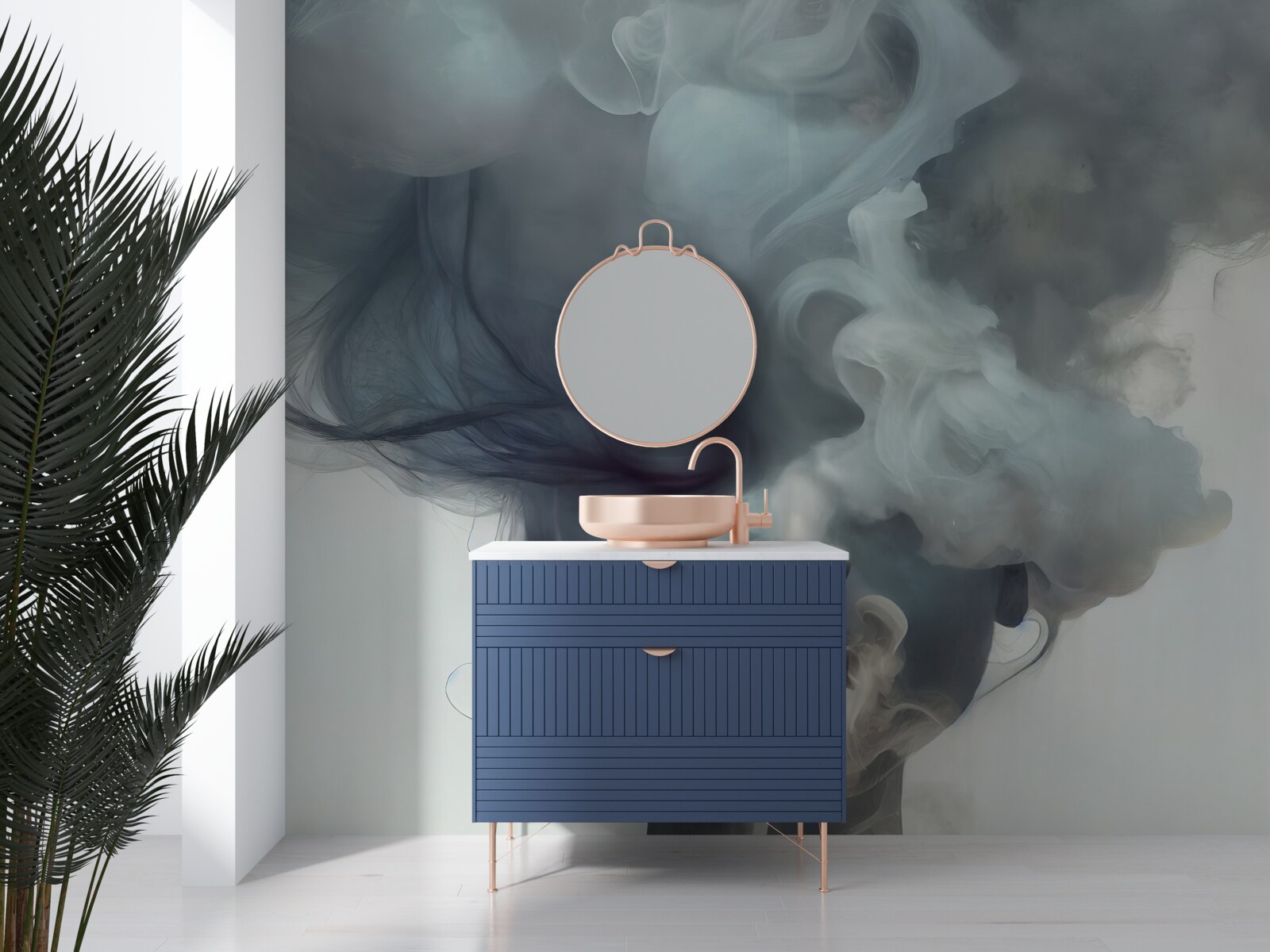 Fototapeta žena v šedej hmle