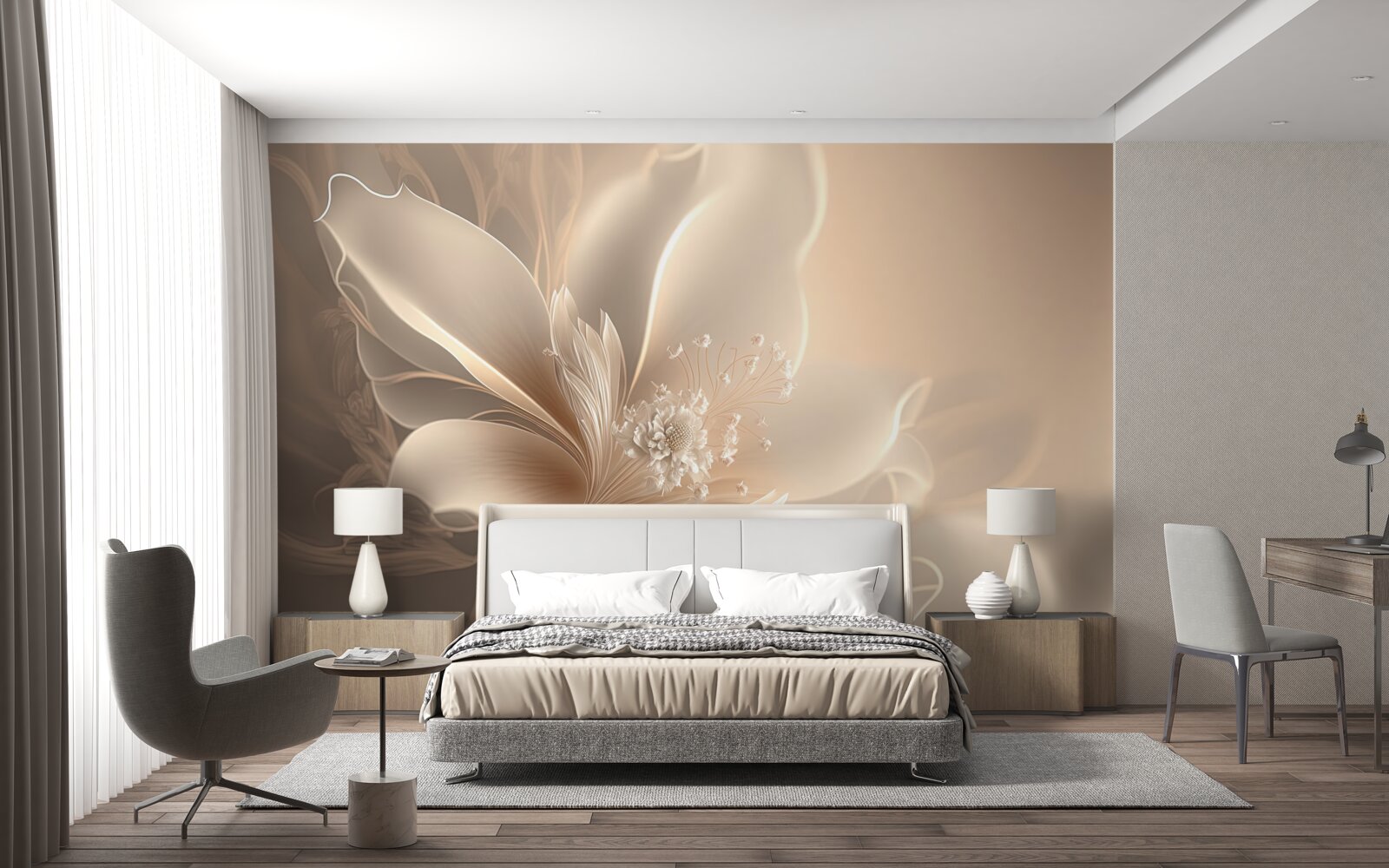 Fototapeta elegantný biely kvet