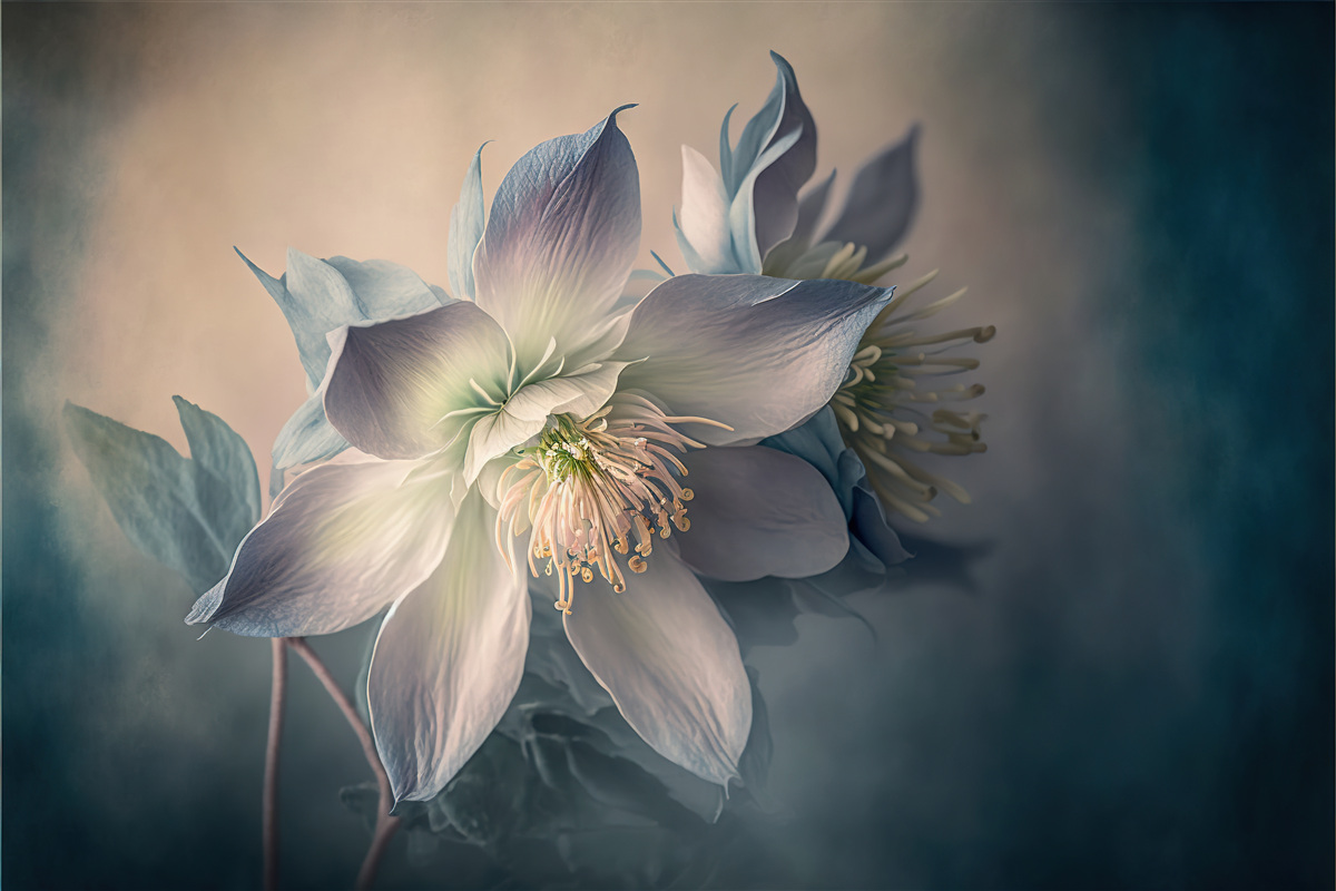 Fototapeta jemný donut v odtieňoch bielej a modrej