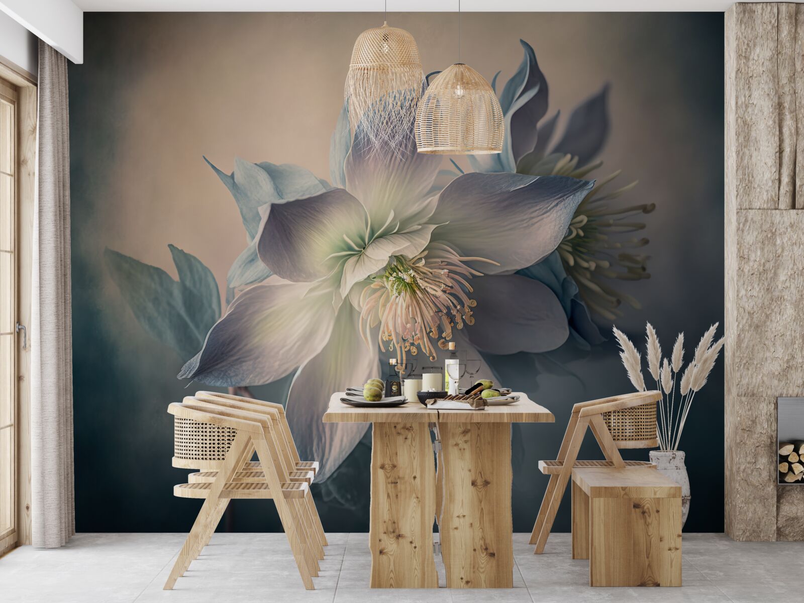 Fototapeta jemný donut v odtieňoch bielej a modrej