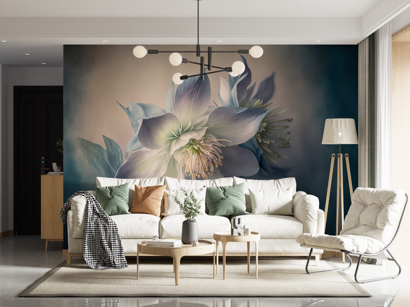 Fototapeta jemný donut v odtieňoch bielej a modrej