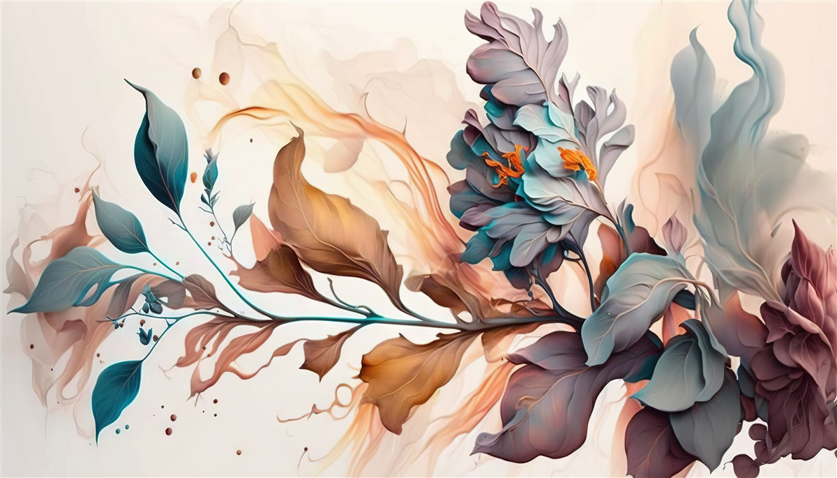 Fototapeta jesenná vetva sfarbená listami