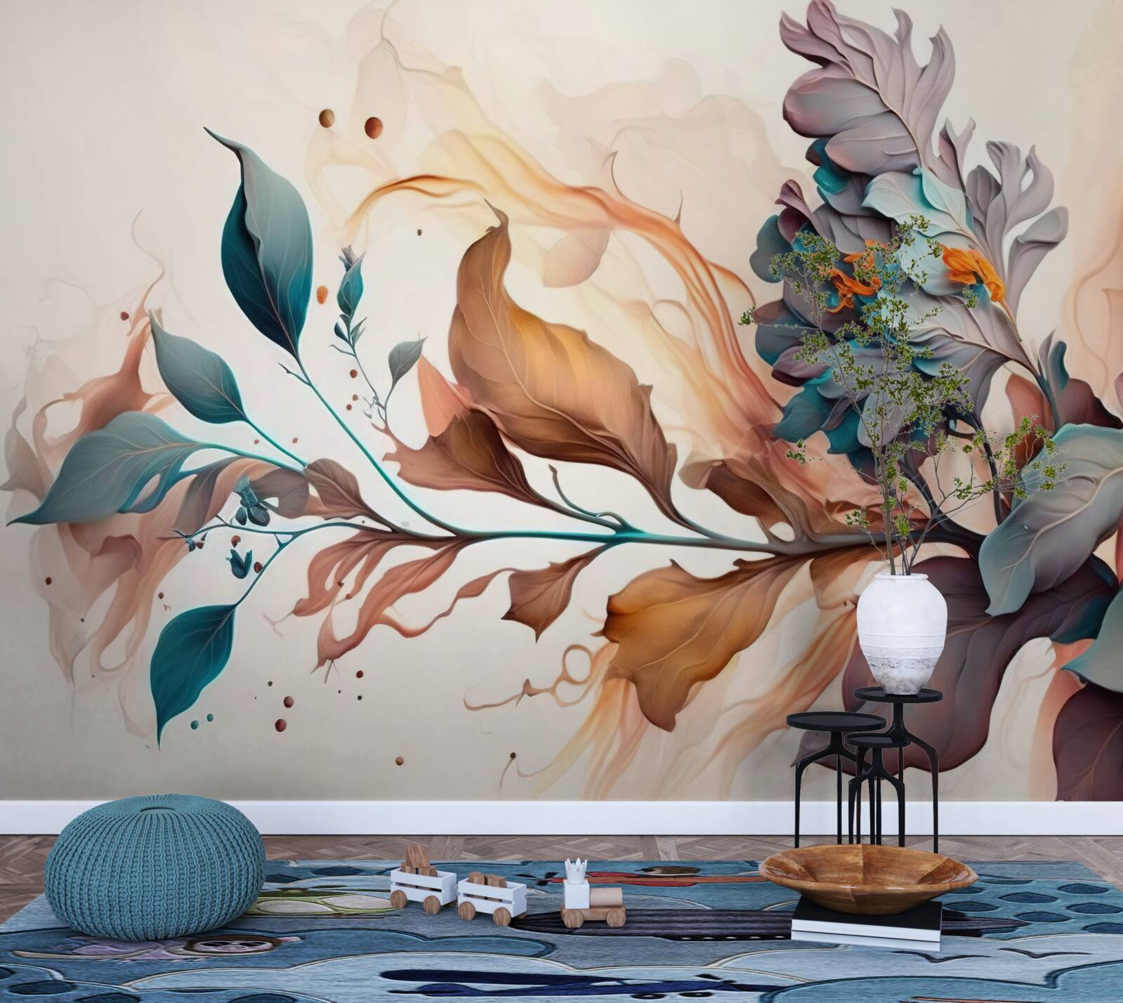 Fototapeta jesenná vetva sfarbená listami