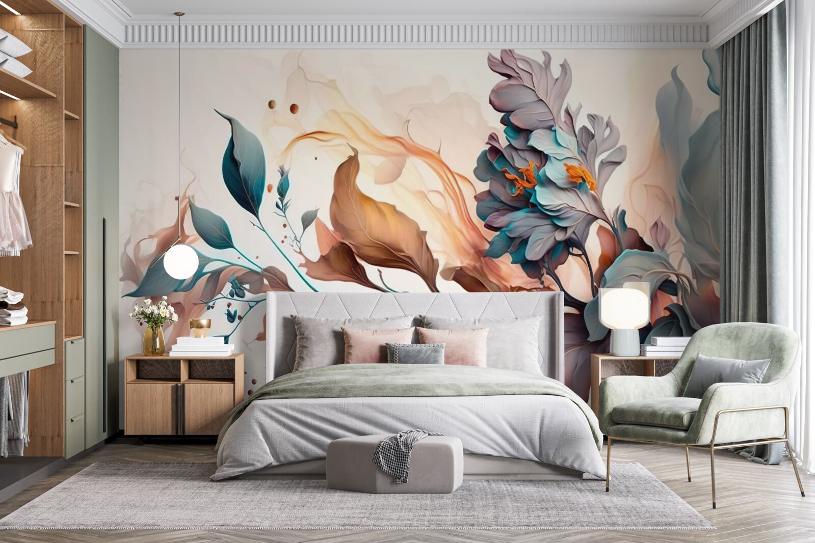 Fototapeta jesenná vetva sfarbená listami