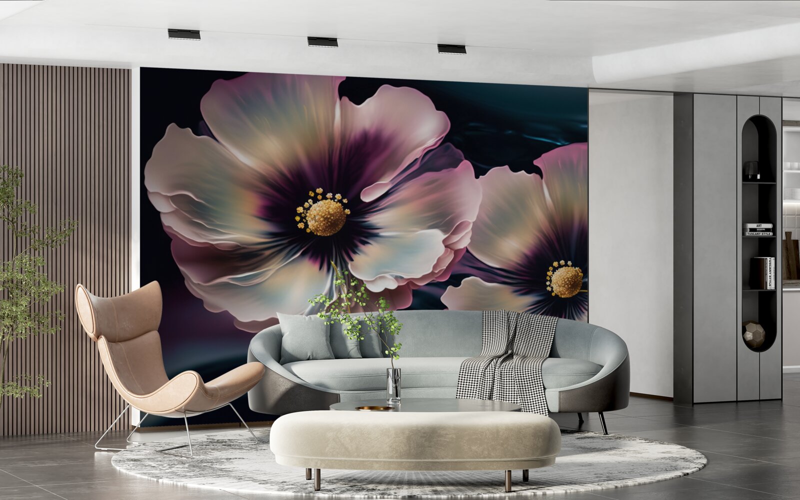 Fototapeta vietor kýve snehobiele a nádherné maky