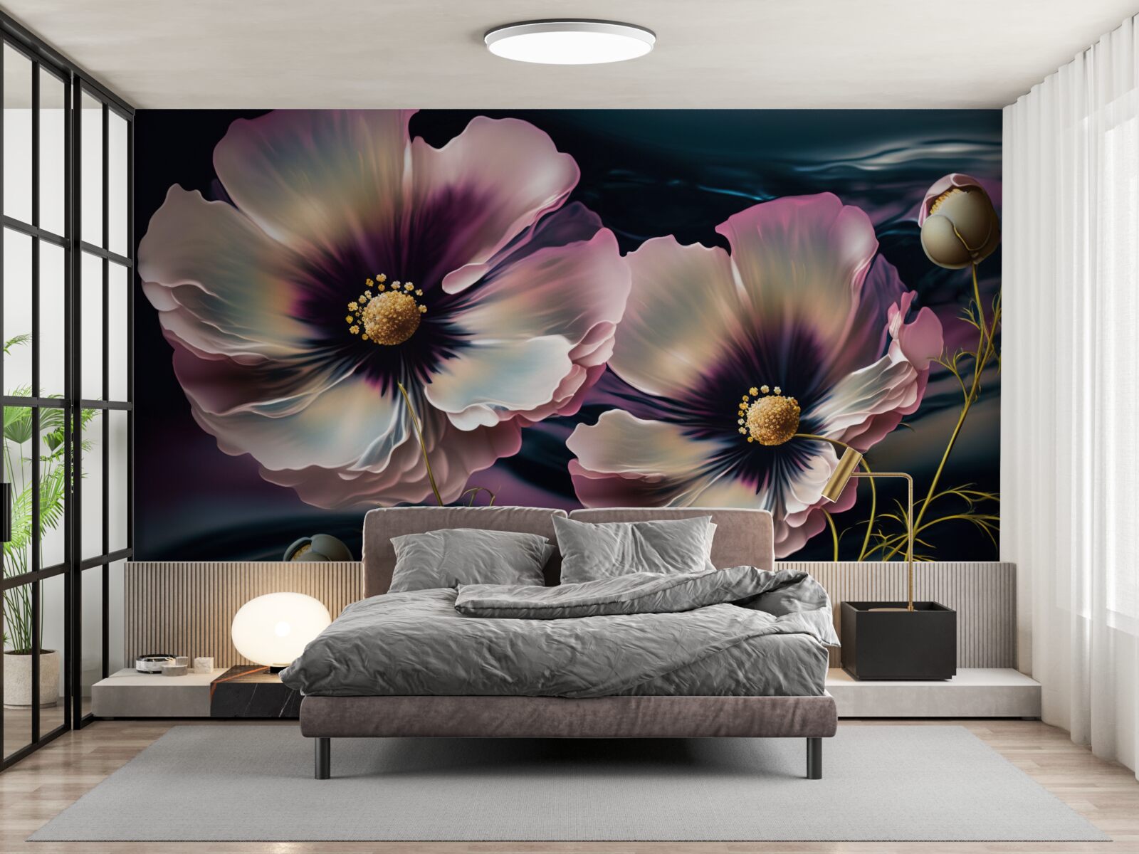 Fototapeta vietor kýve snehobiele a nádherné maky