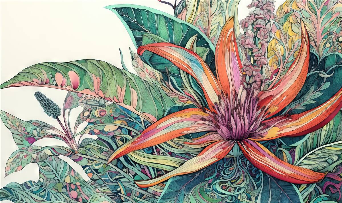 Fototapeta otvorený púčik agresívnej rastliny