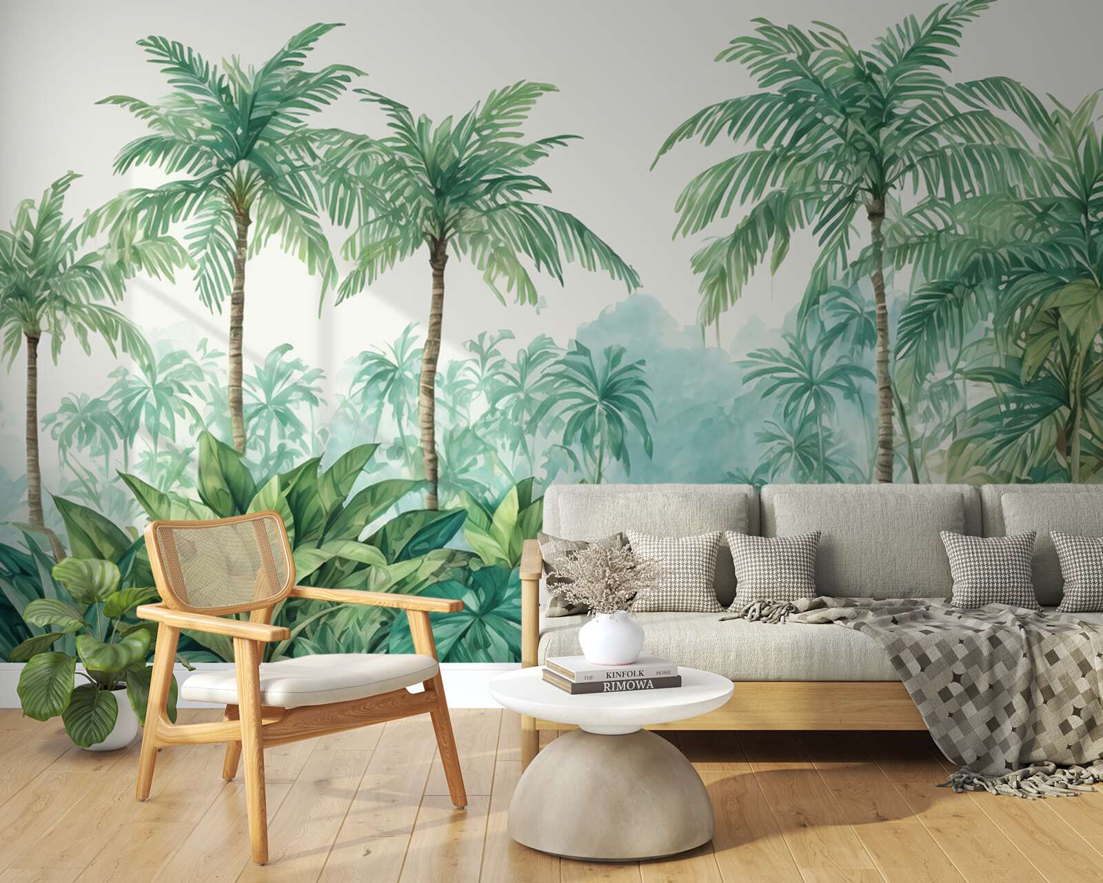 Fototapeta tropické palmy počas dažďa