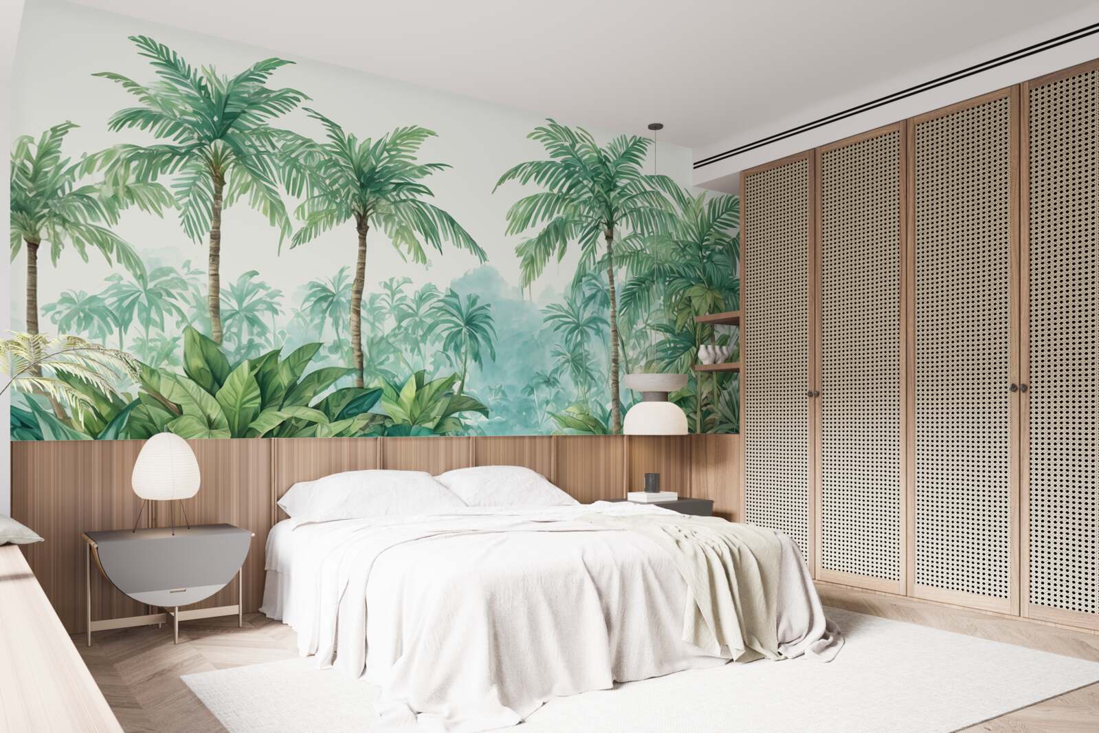 Fototapeta tropické palmy počas dažďa