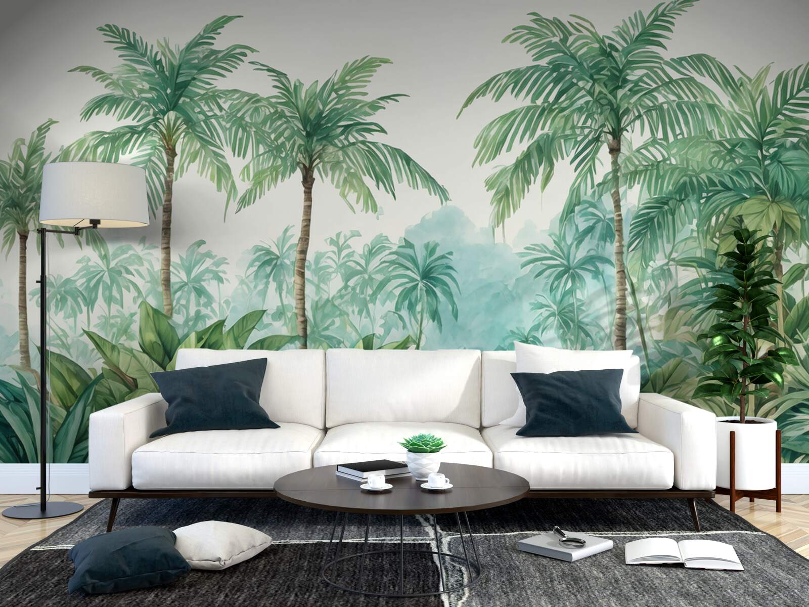 Fototapeta tropické palmy počas dažďa