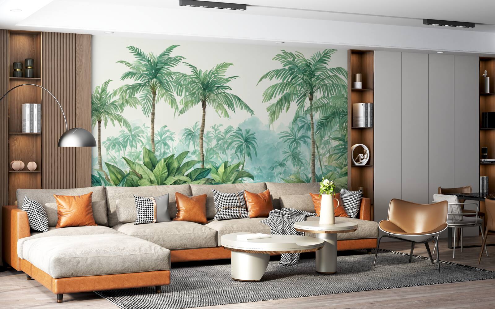 Fototapeta tropické palmy počas dažďa