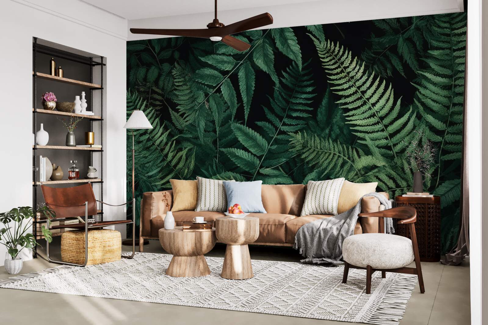 Fototapeta V noci sa okvetné lístky papradia ľahko kývajú