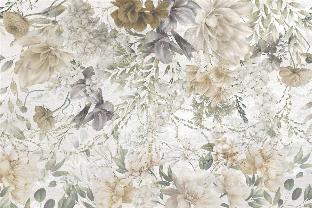 Fototapeta koncept vytvorený z jesenných listov a kvetov