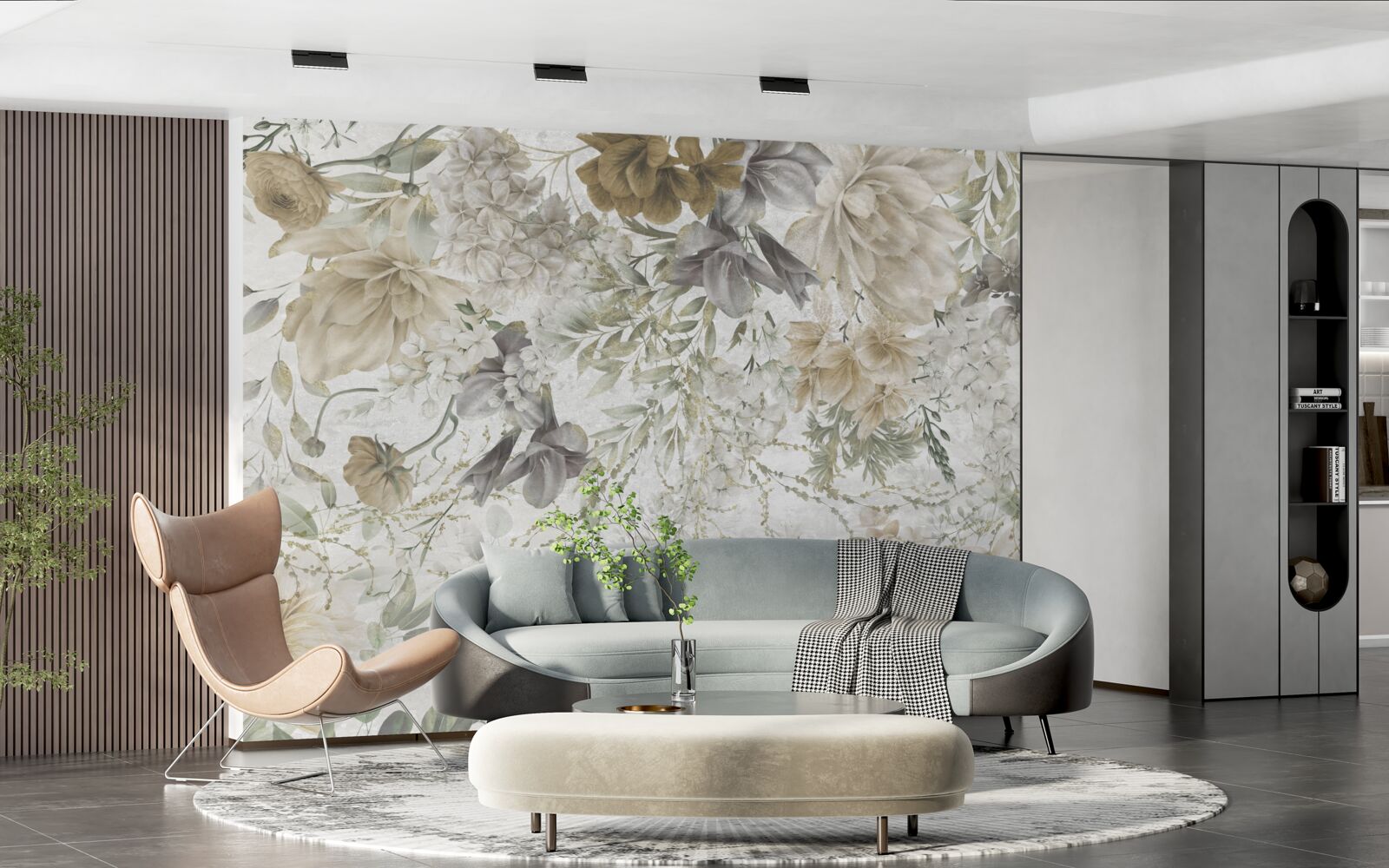 Fototapeta koncept vytvorený z jesenných listov a kvetov