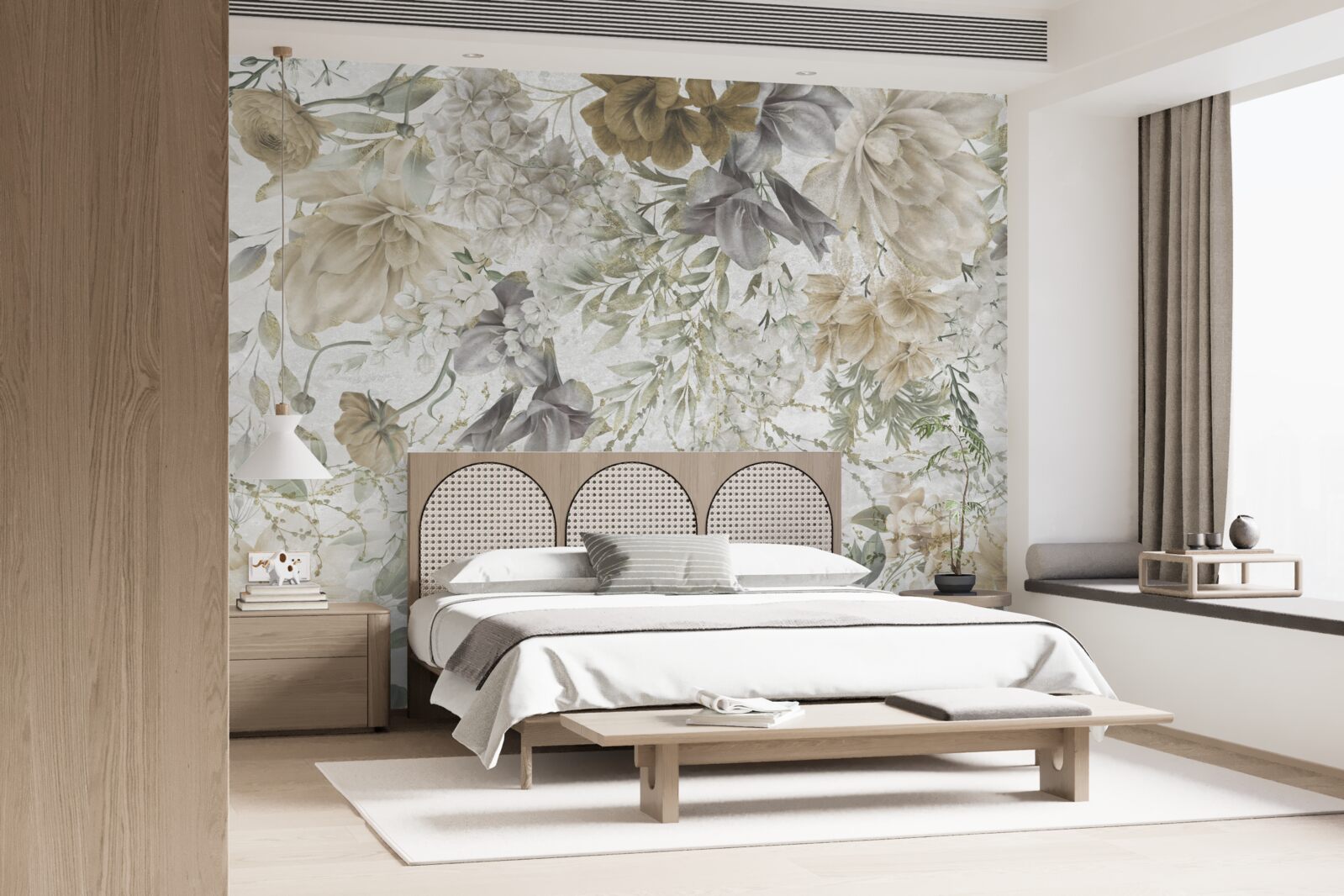 Fototapeta koncept vytvorený z jesenných listov a kvetov