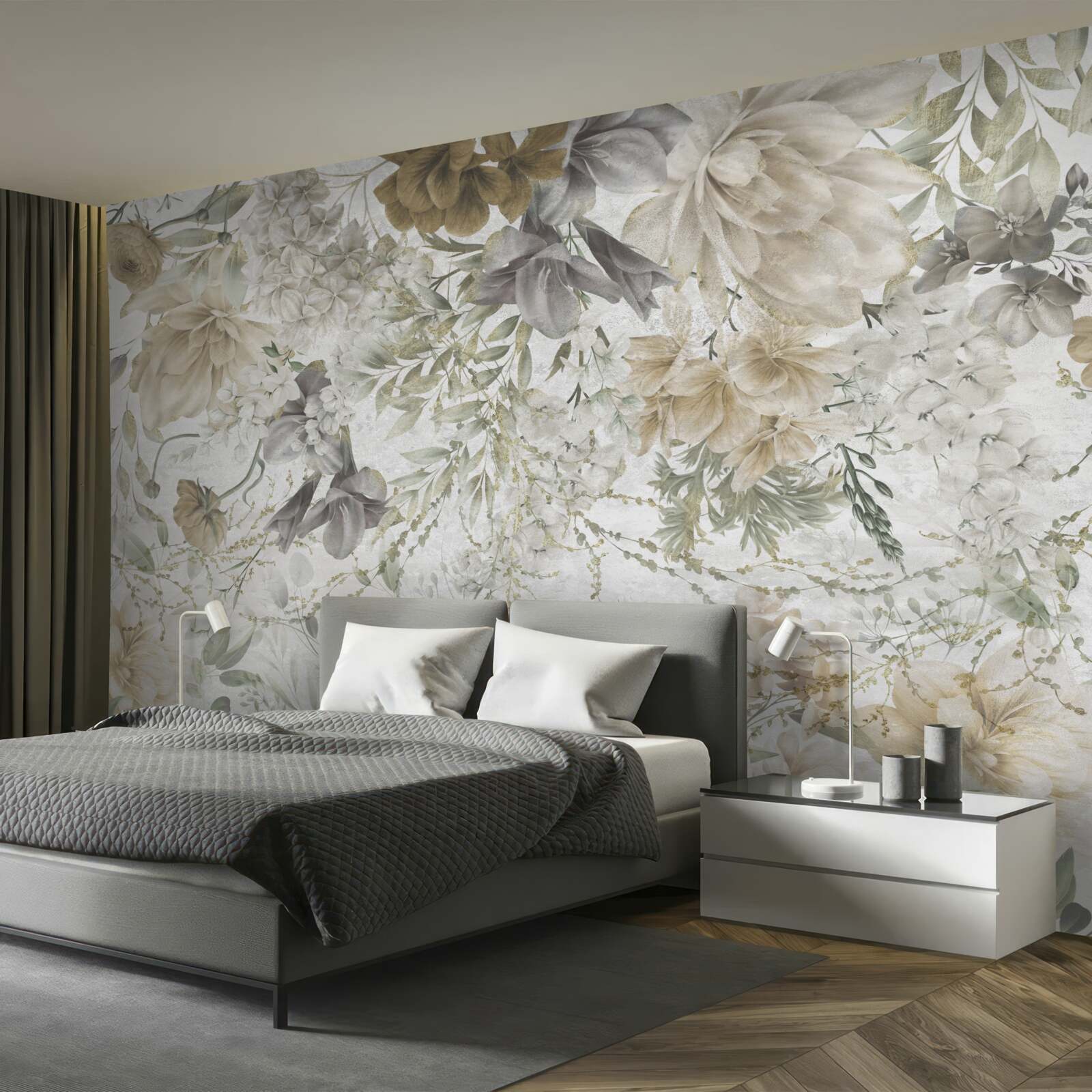 Fototapeta koncept vytvorený z jesenných listov a kvetov