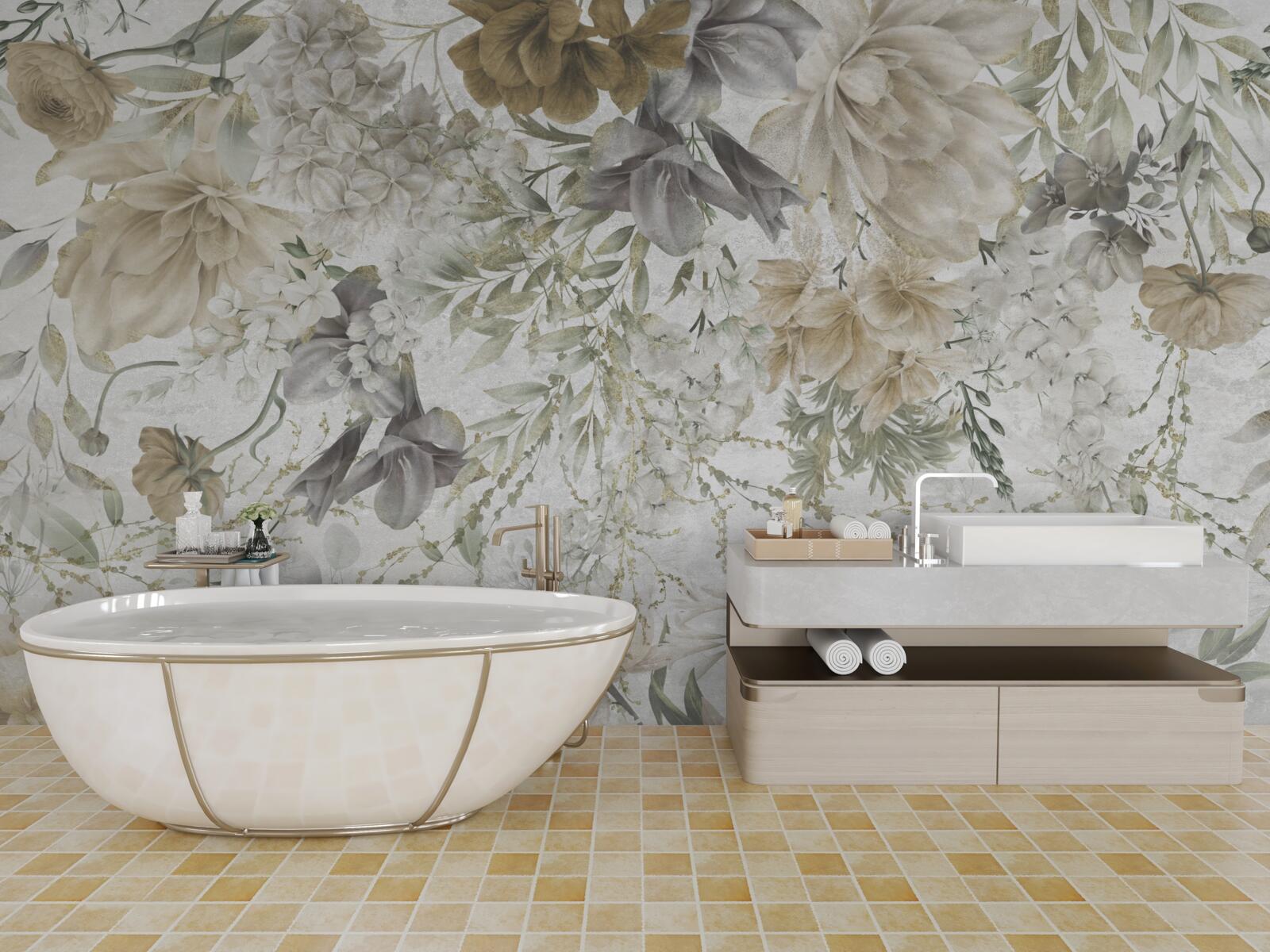 Fototapeta koncept vytvorený z jesenných listov a kvetov