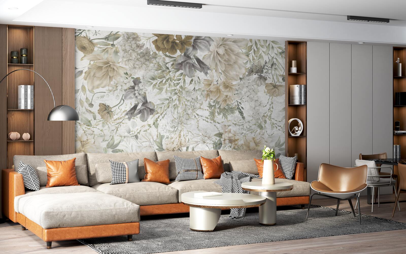 Fototapeta koncept vytvorený z jesenných listov a kvetov