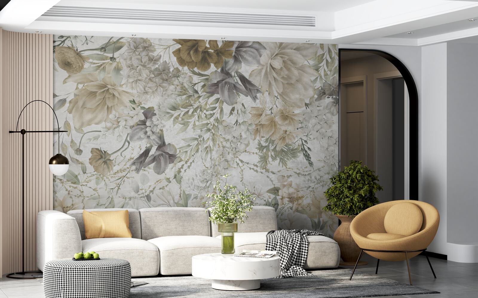 Fototapeta koncept vytvorený z jesenných listov a kvetov