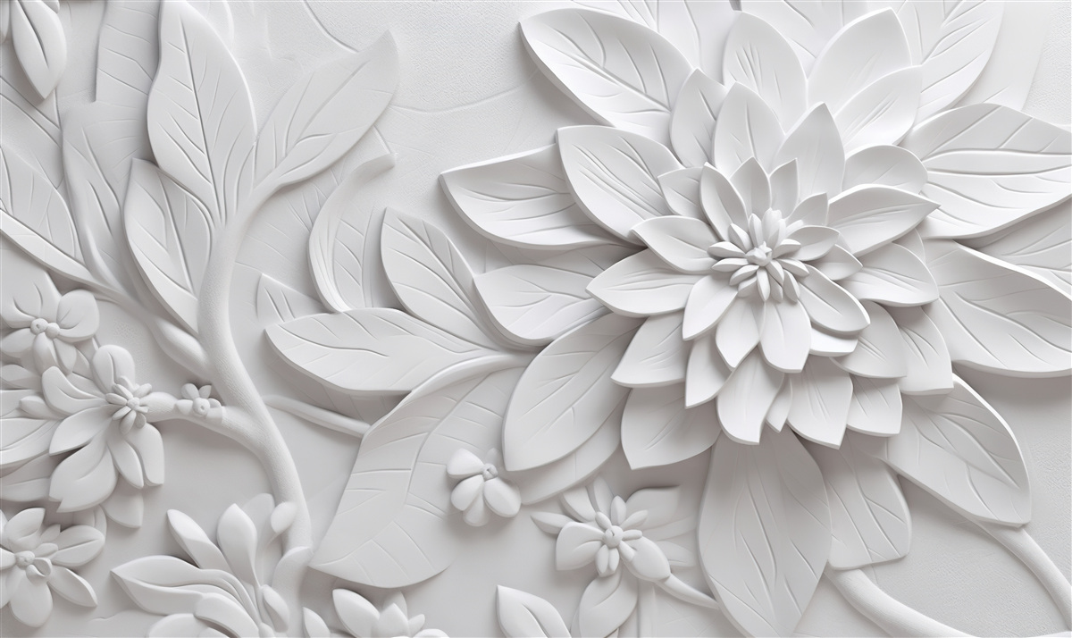 Fototapeta textúrované biele kvety