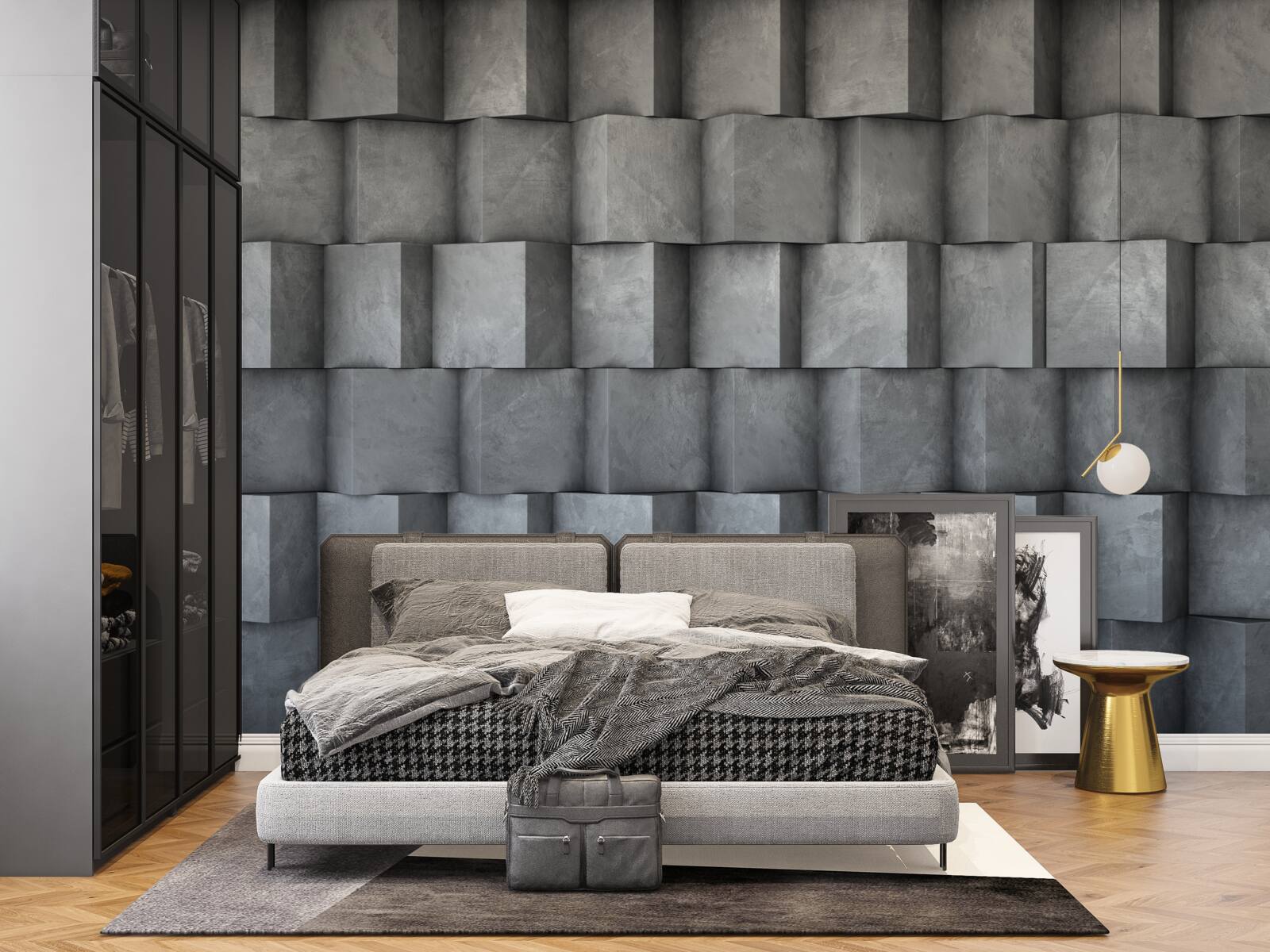 Fototapeta objemové štvorce nasmerované v rôznych smeroch