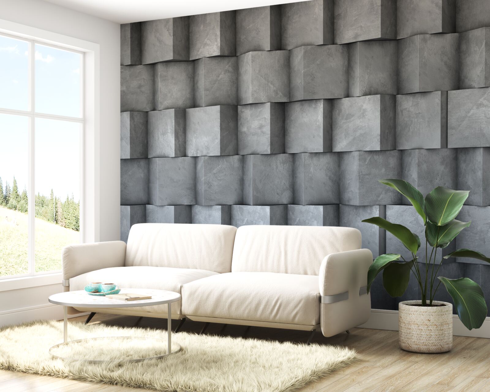 Fototapeta objemové štvorce nasmerované v rôznych smeroch