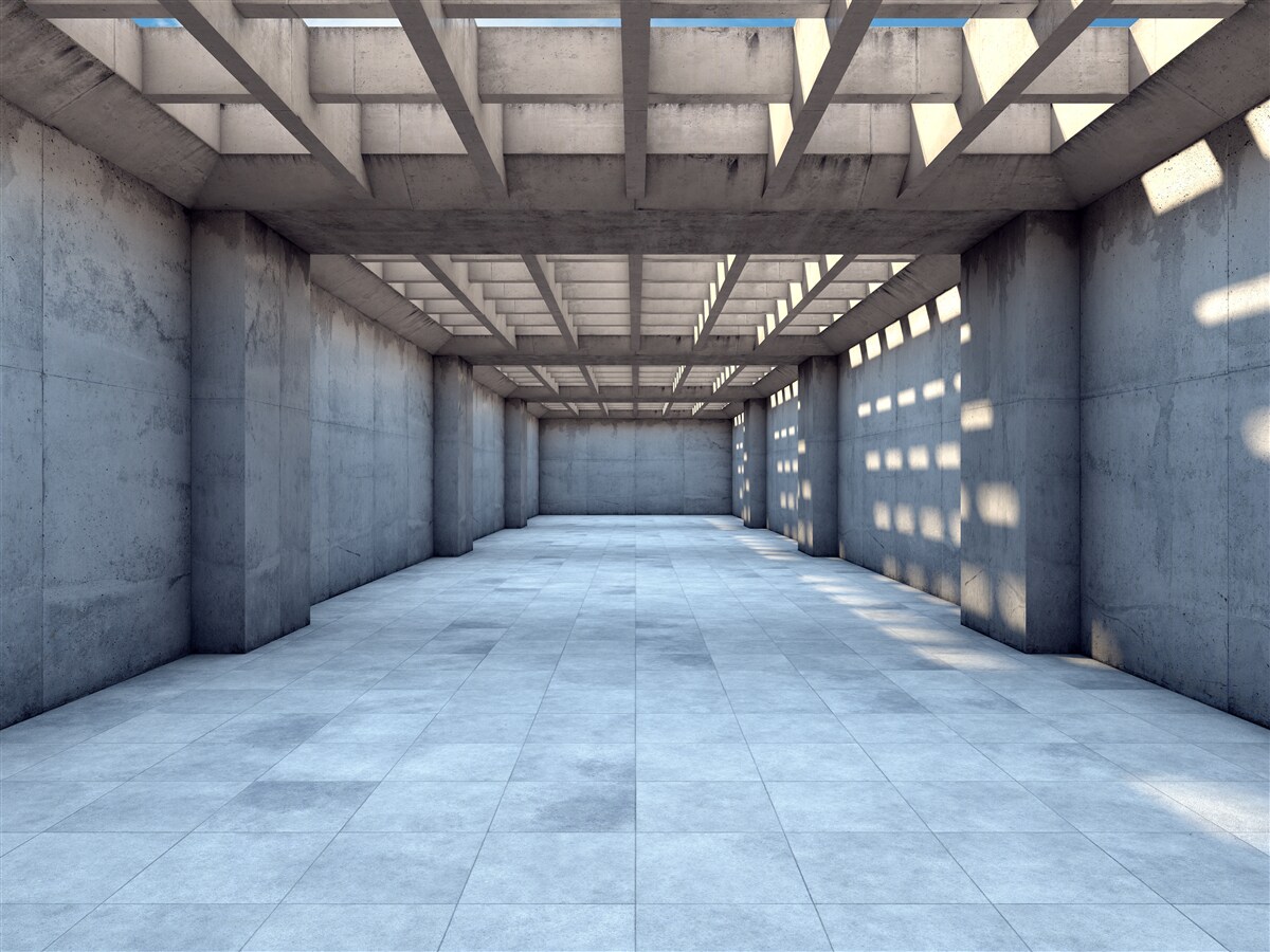 Fototapeta chodba osvetlená jasným svetlom so stropom pokrytým dreveným roštom