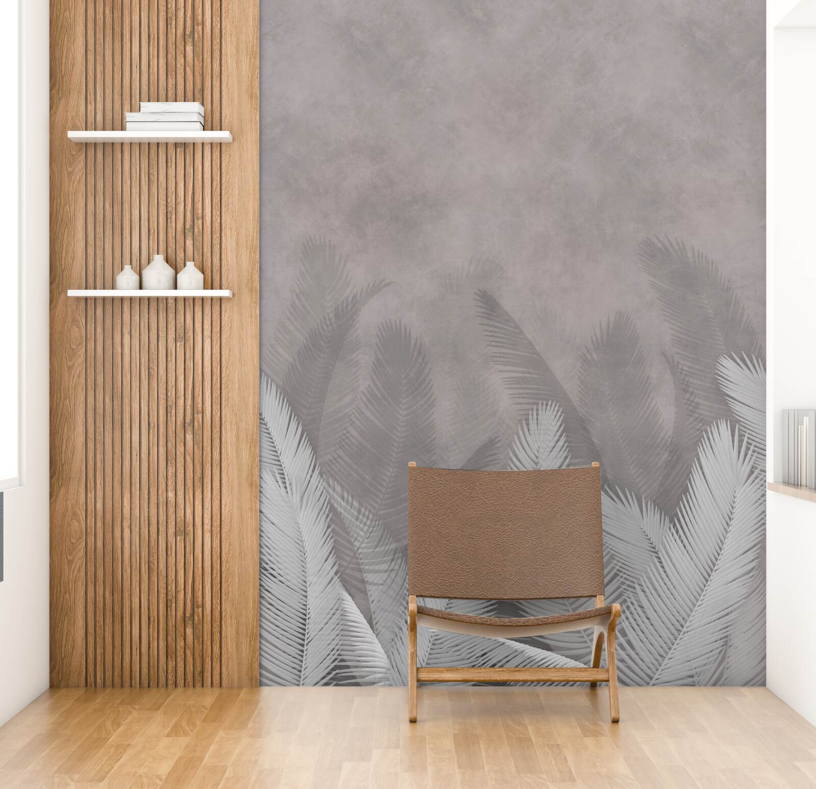 Fototapeta hmlový les je osvetlený jasnými listami papradia