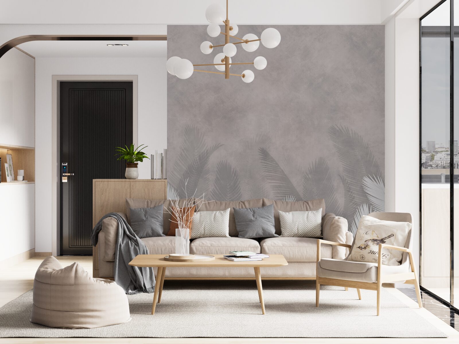 Fototapeta hmlový les je osvetlený jasnými listami papradia