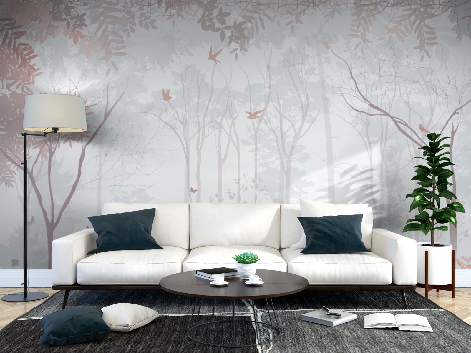 Fototapeta hmlistý les jesenného rána