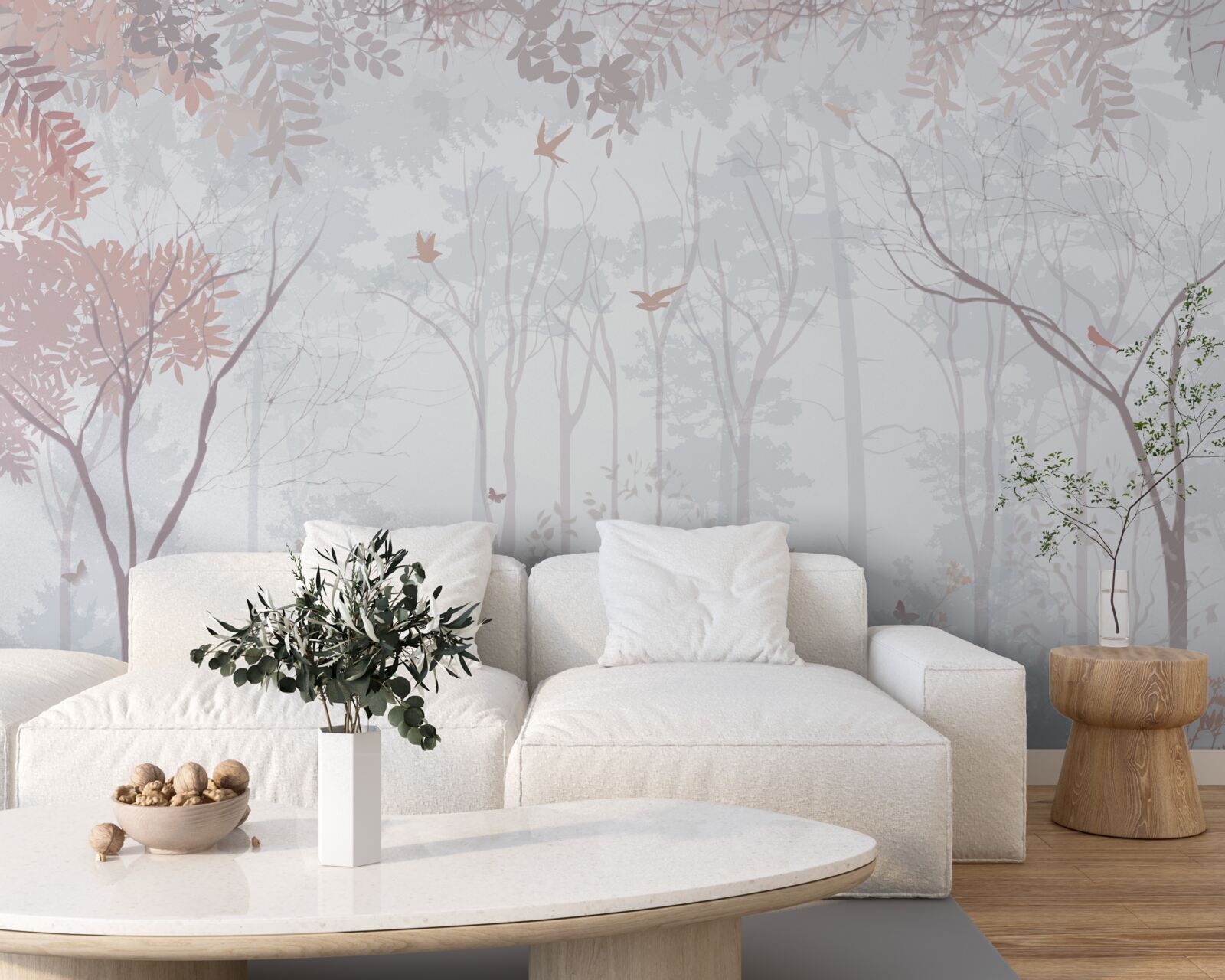 Fototapeta hmlistý les jesenného rána