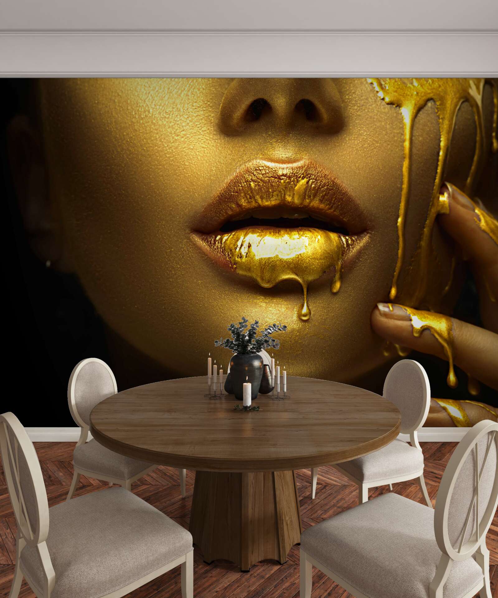 Fototapeta žena pokrytá zlatou pigmentáciou