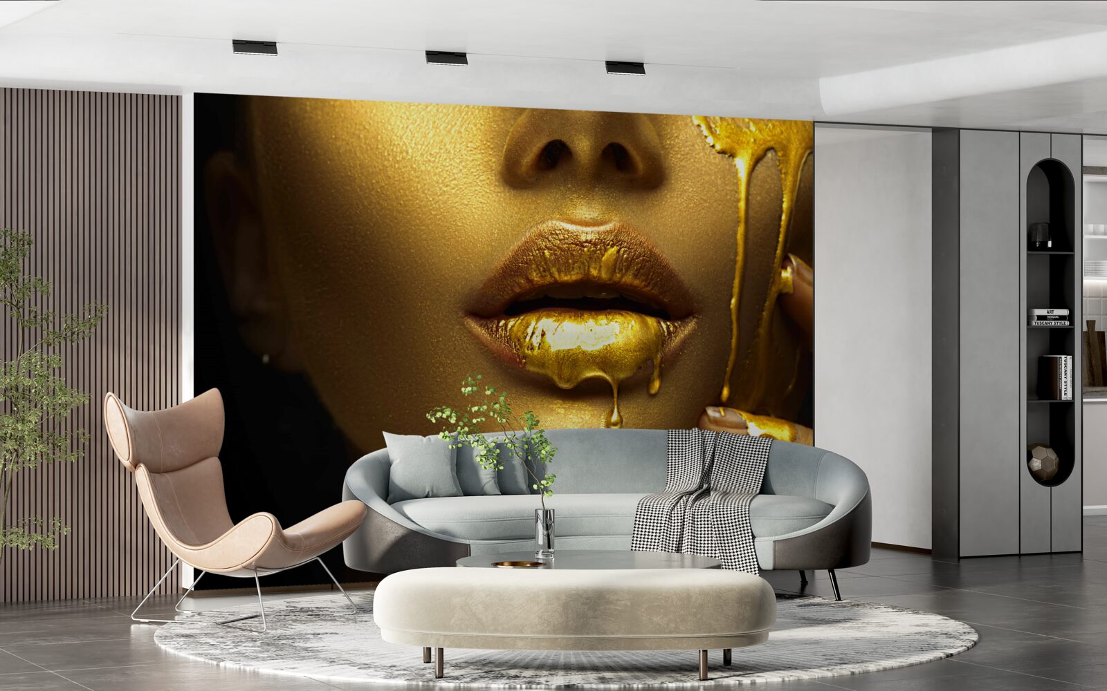 Fototapeta žena pokrytá zlatou pigmentáciou