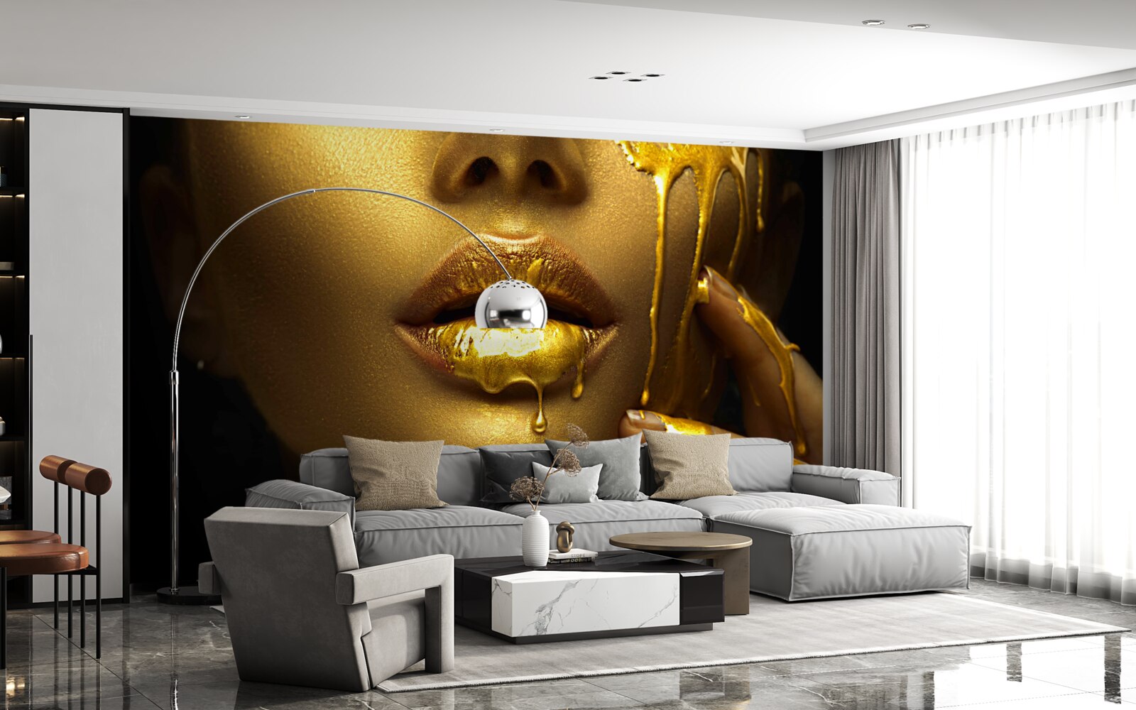 Fototapeta žena pokrytá zlatou pigmentáciou