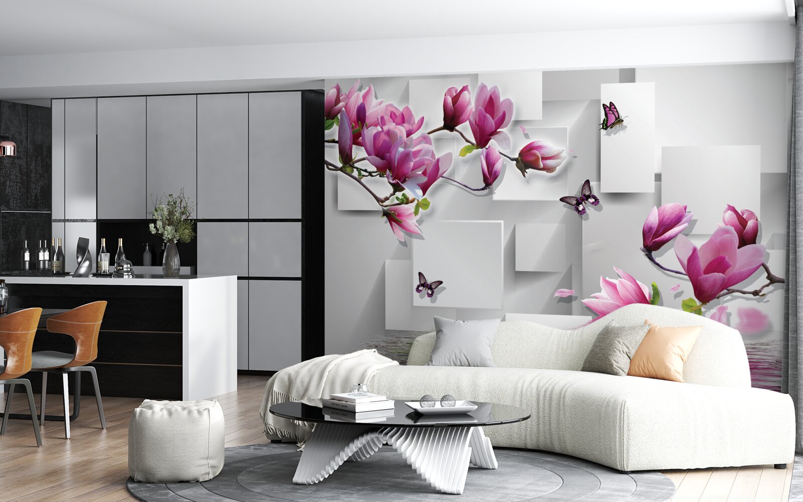 Fototapeta fialové magnólie šumia nad vodou